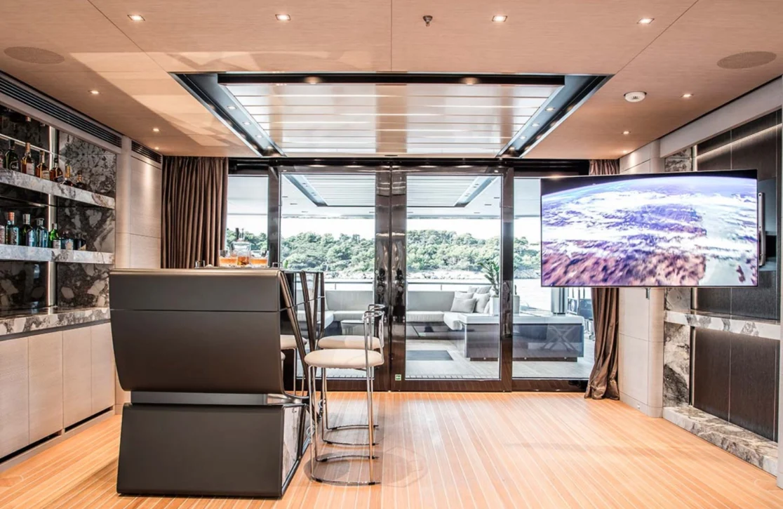 An image of Severin’s yacht
