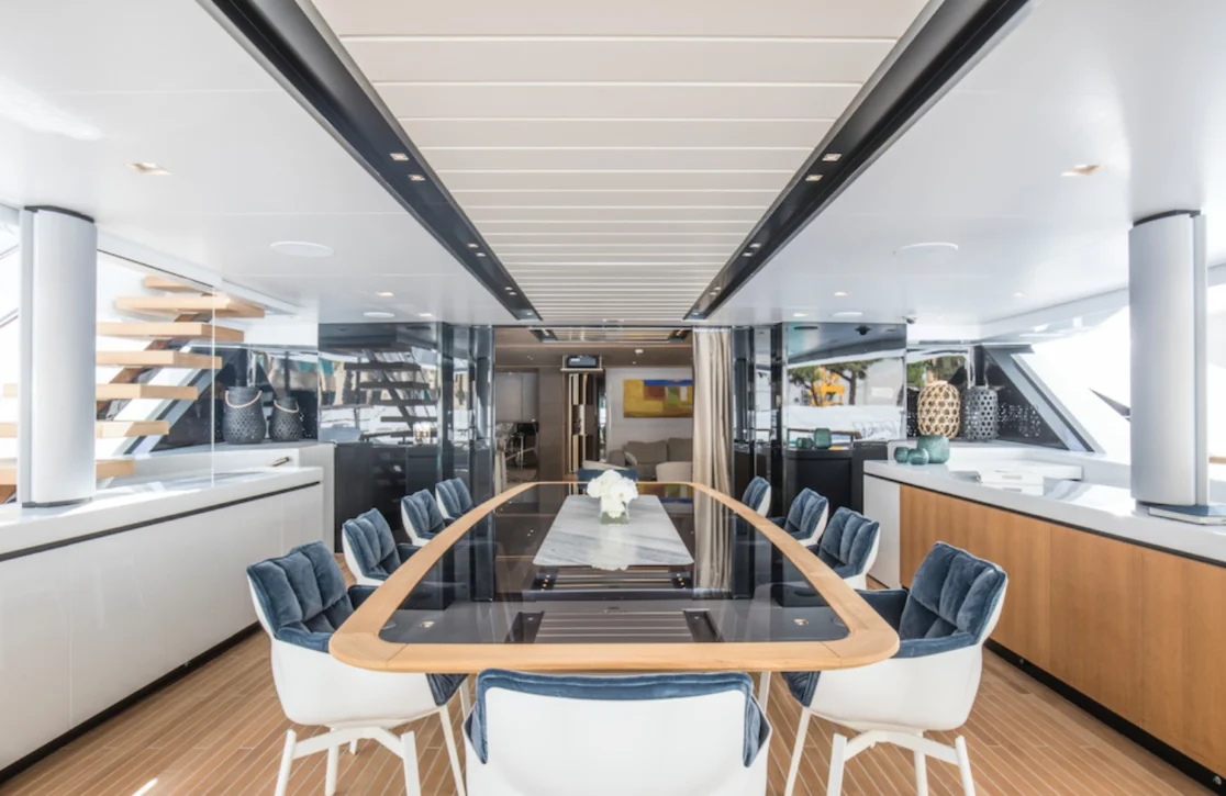 An image of Severin’s yacht