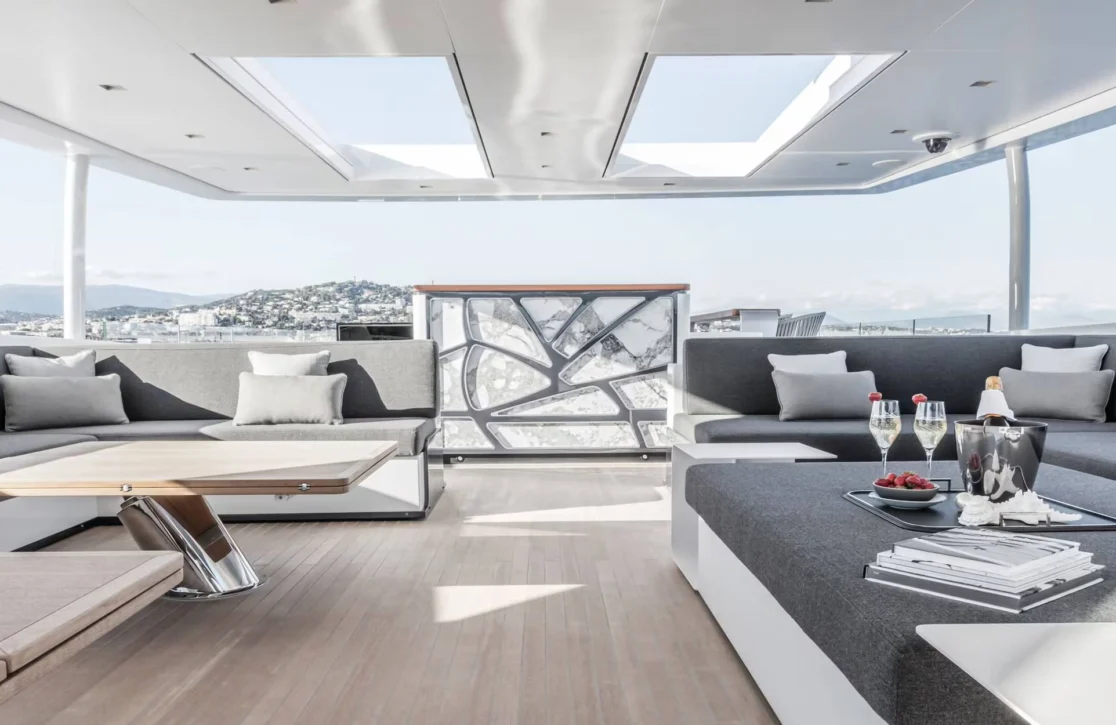 An image of Severin’s yacht