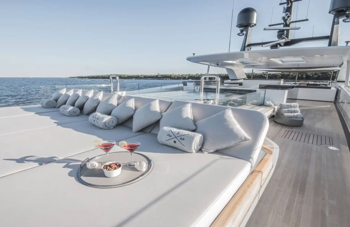 An image of Severin’s yacht