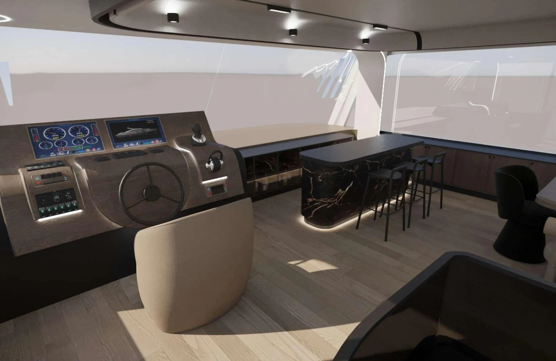 A preview of interior Bridge driving area