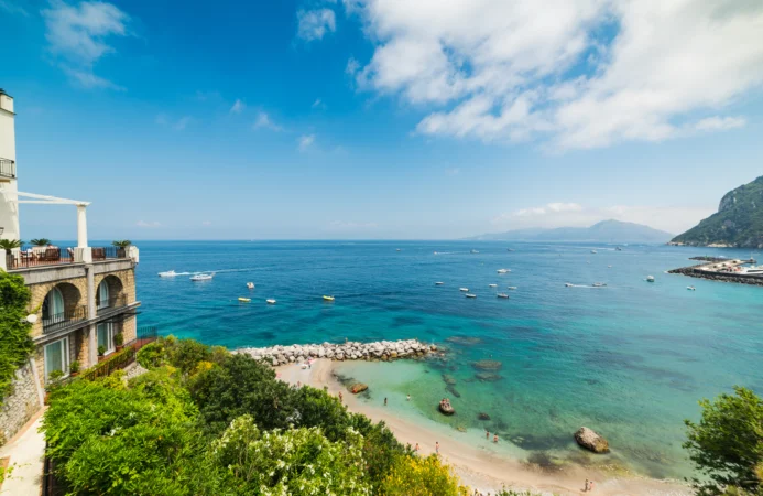 An image of Marina Grande Beach in Capri