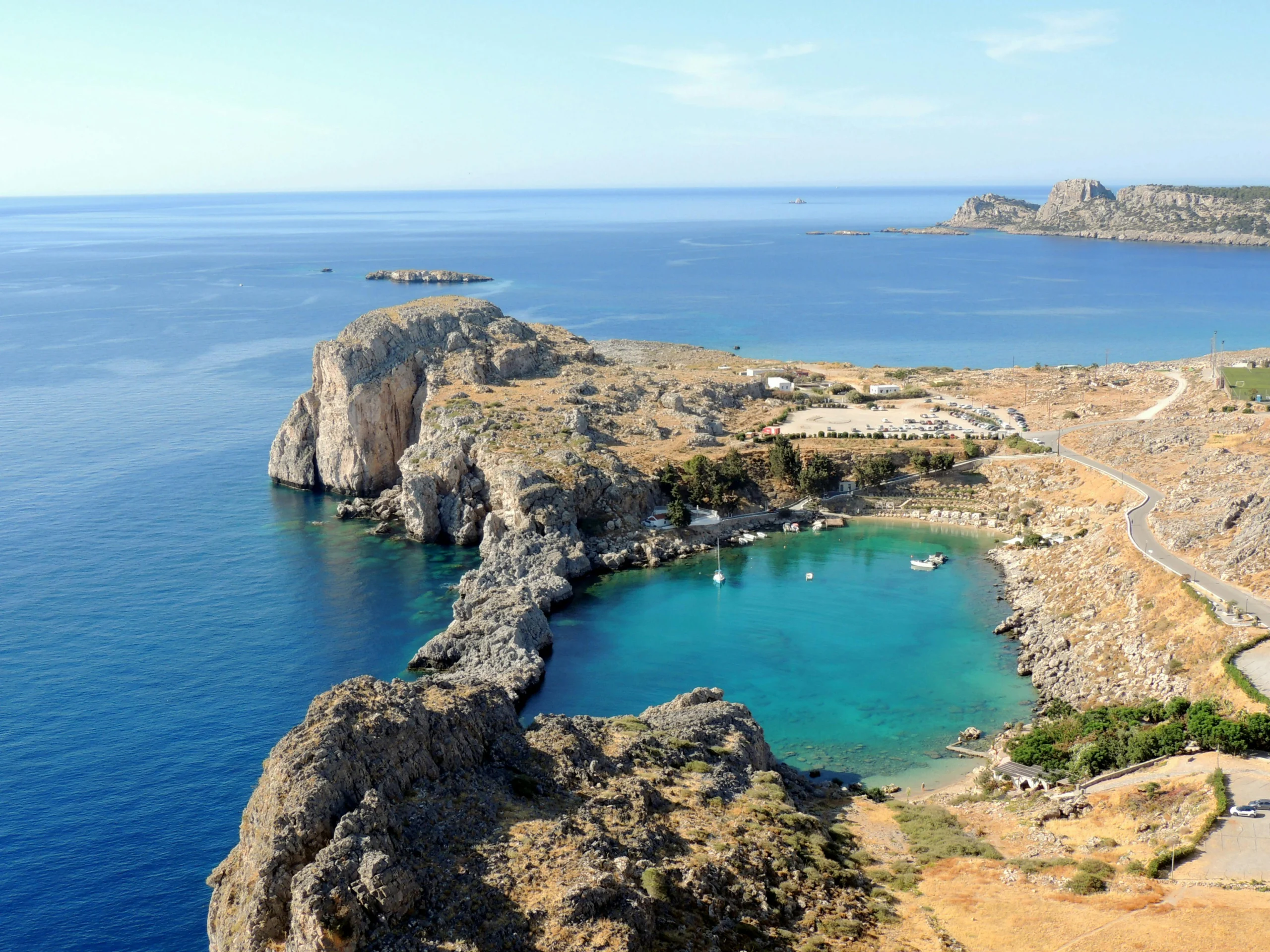 Bay on Seashore on Rhodes Island in Greece