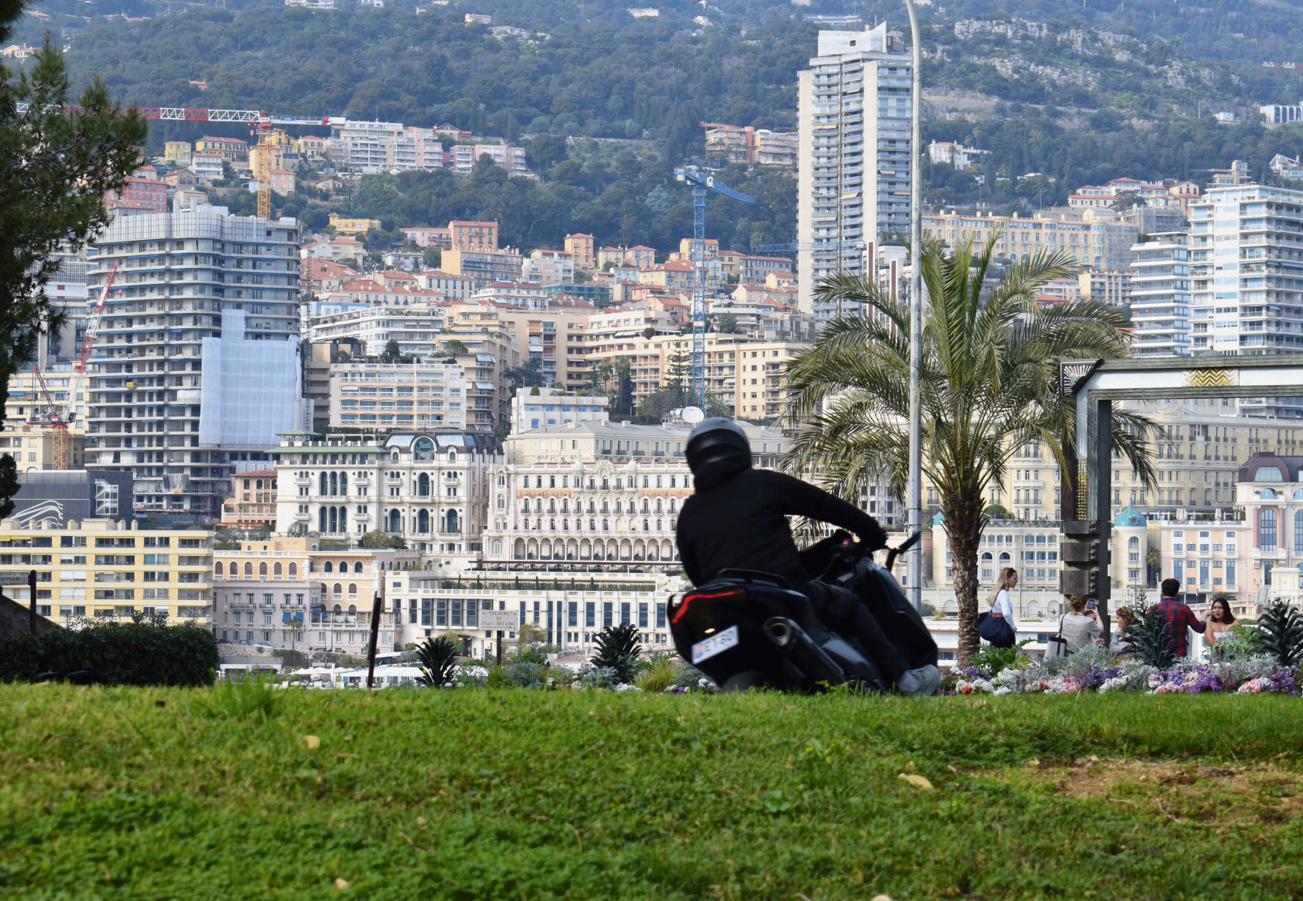 motorcycle driving along the streets in Monaco