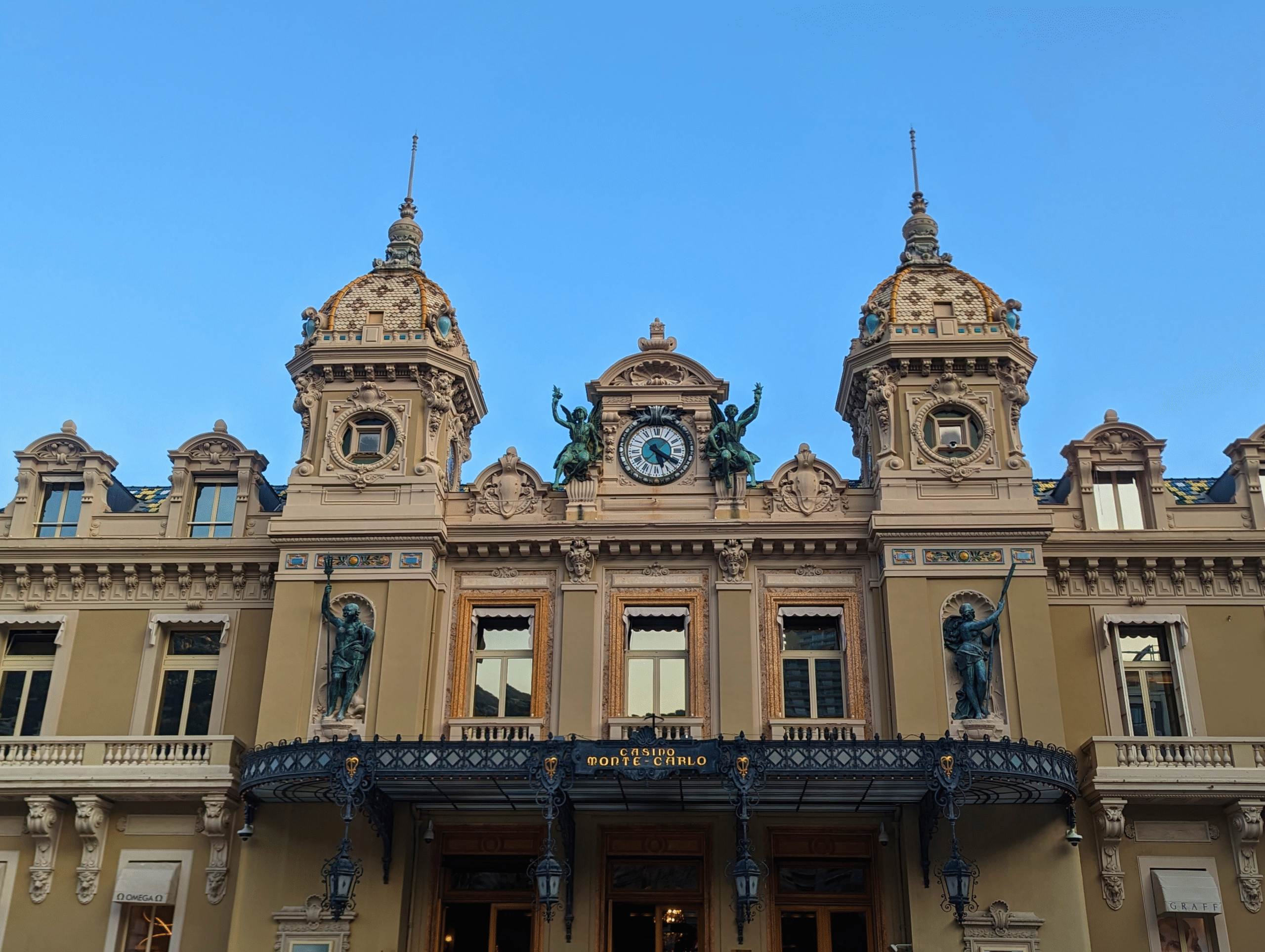 historic buildings and blue skies in Monaco