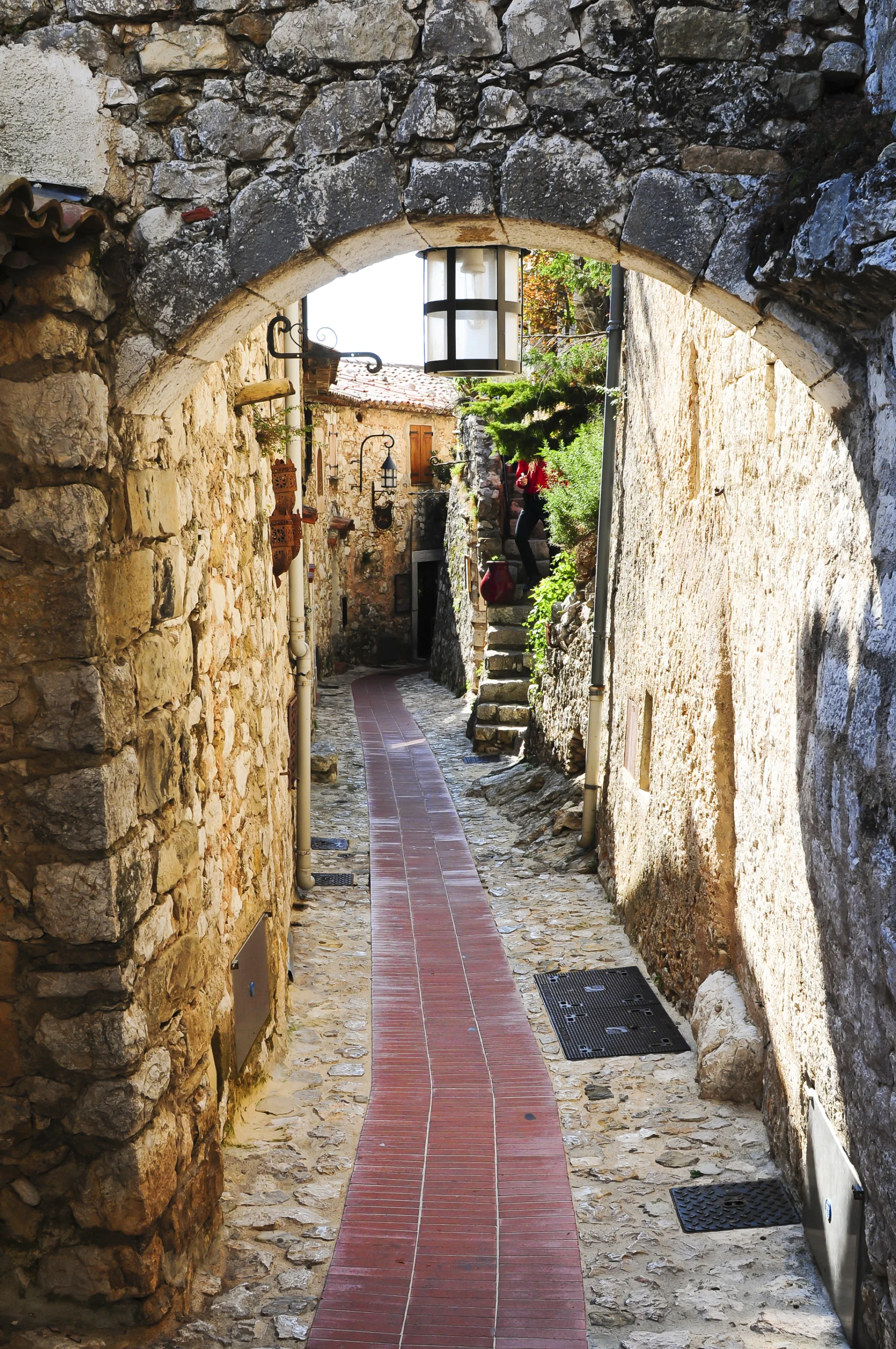 A narrow alley in the picturesque moutain top village of Eze near Monaco in France.