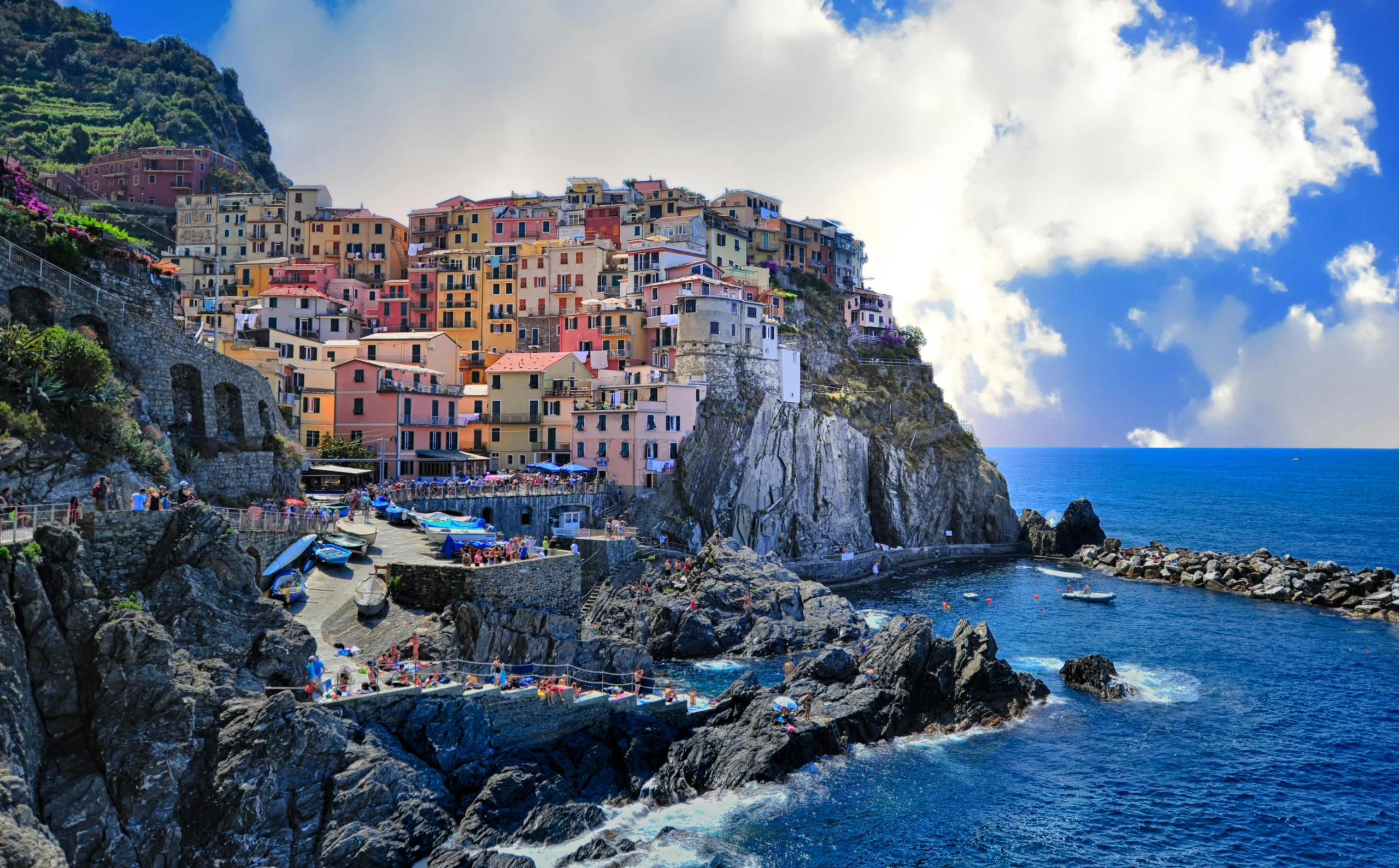 colorful coastal buildings in amalfi coast, italy