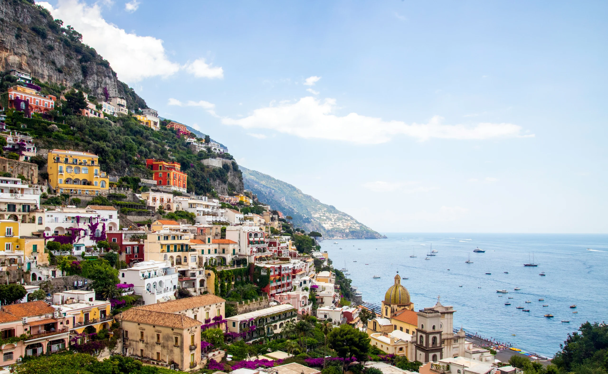 cliffside village in Positano, Italy