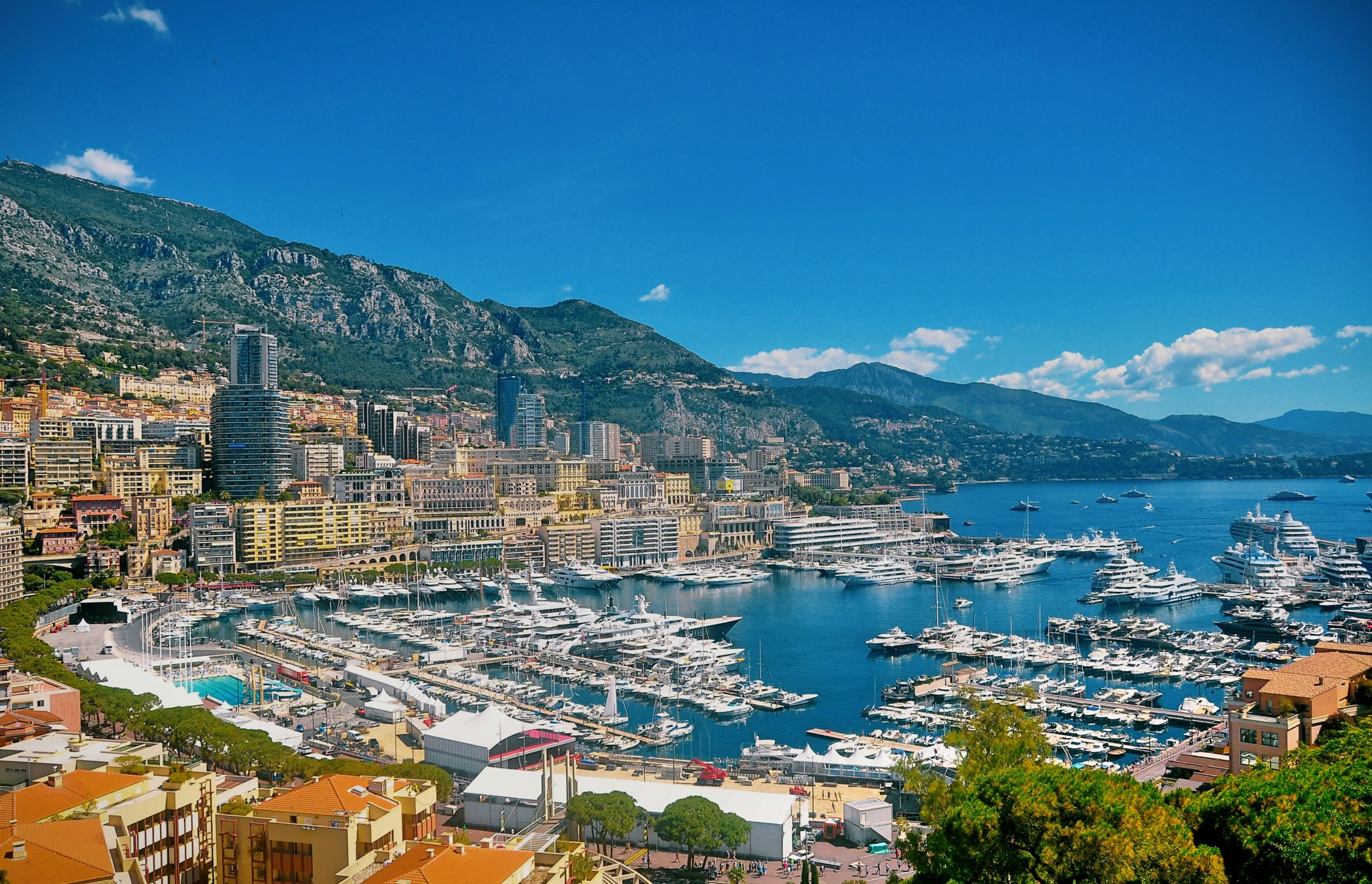 aerial view of Monaco port