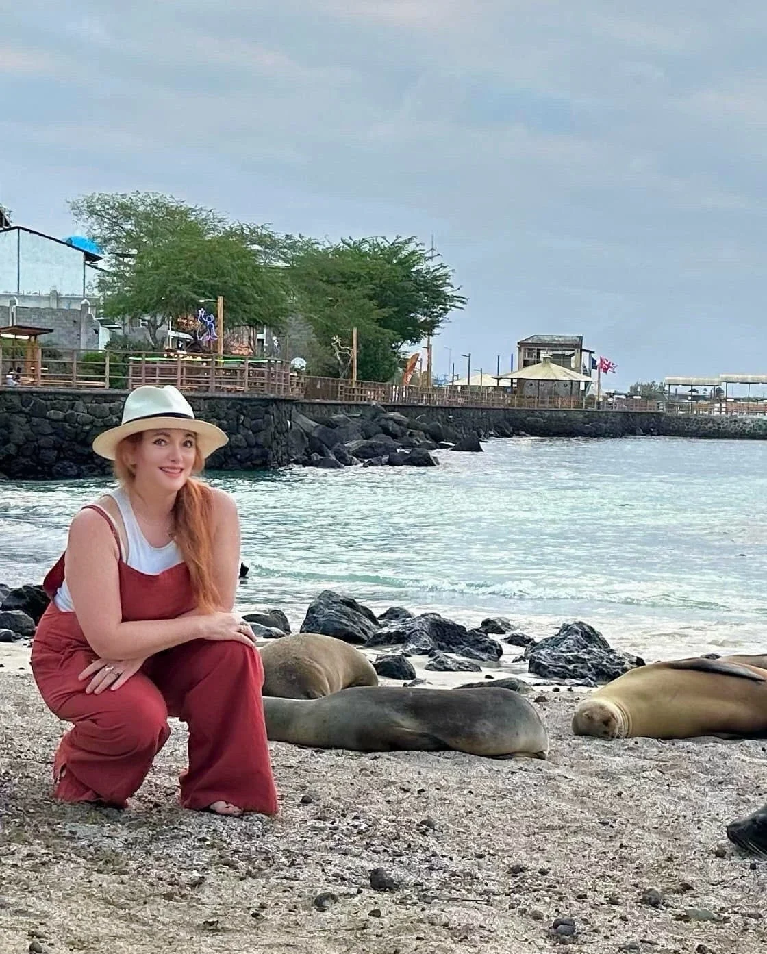 San Cristobal K.C. with the sea lions.