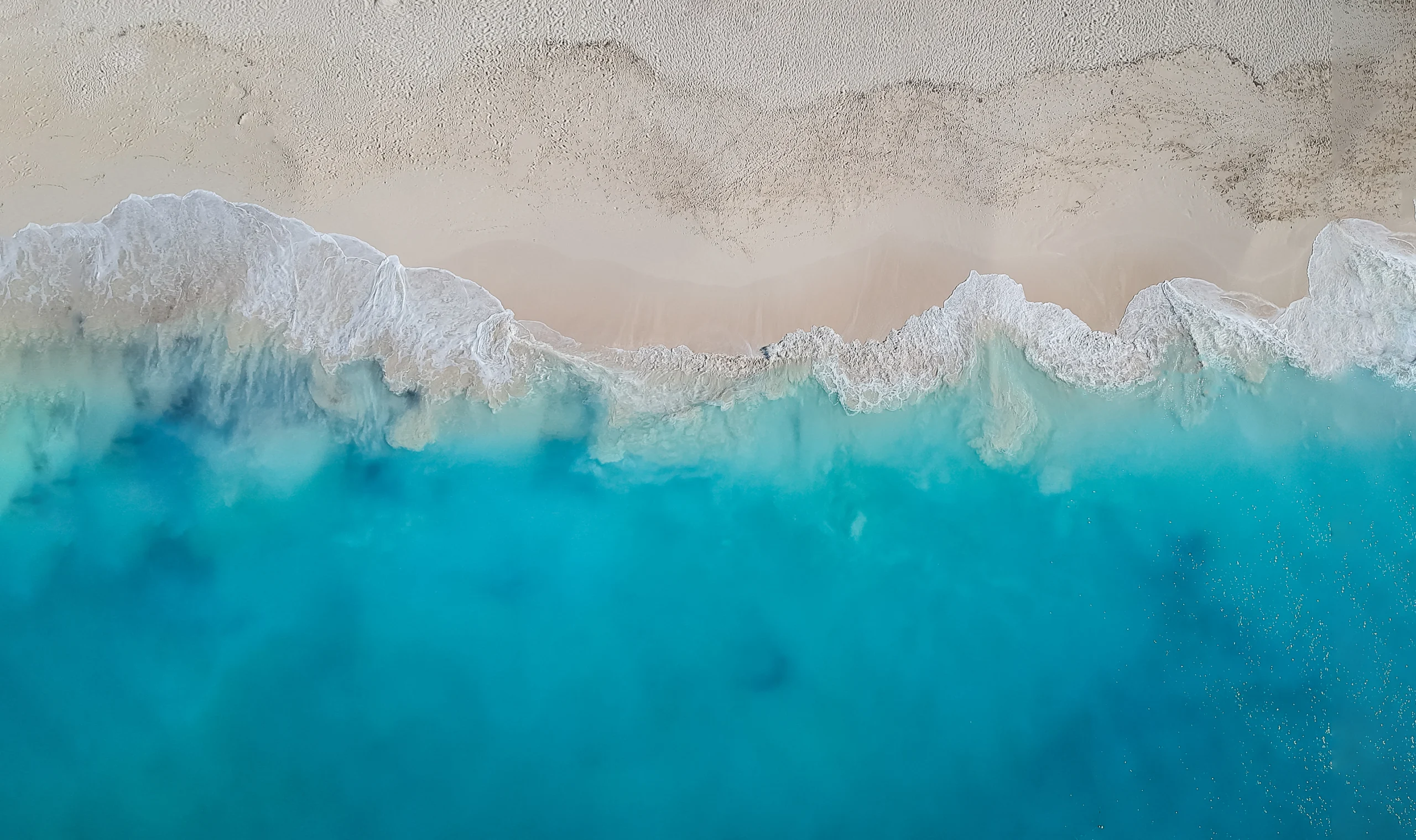 Drone panorama Grace Bay, Providenciales, Turks and Caicos.