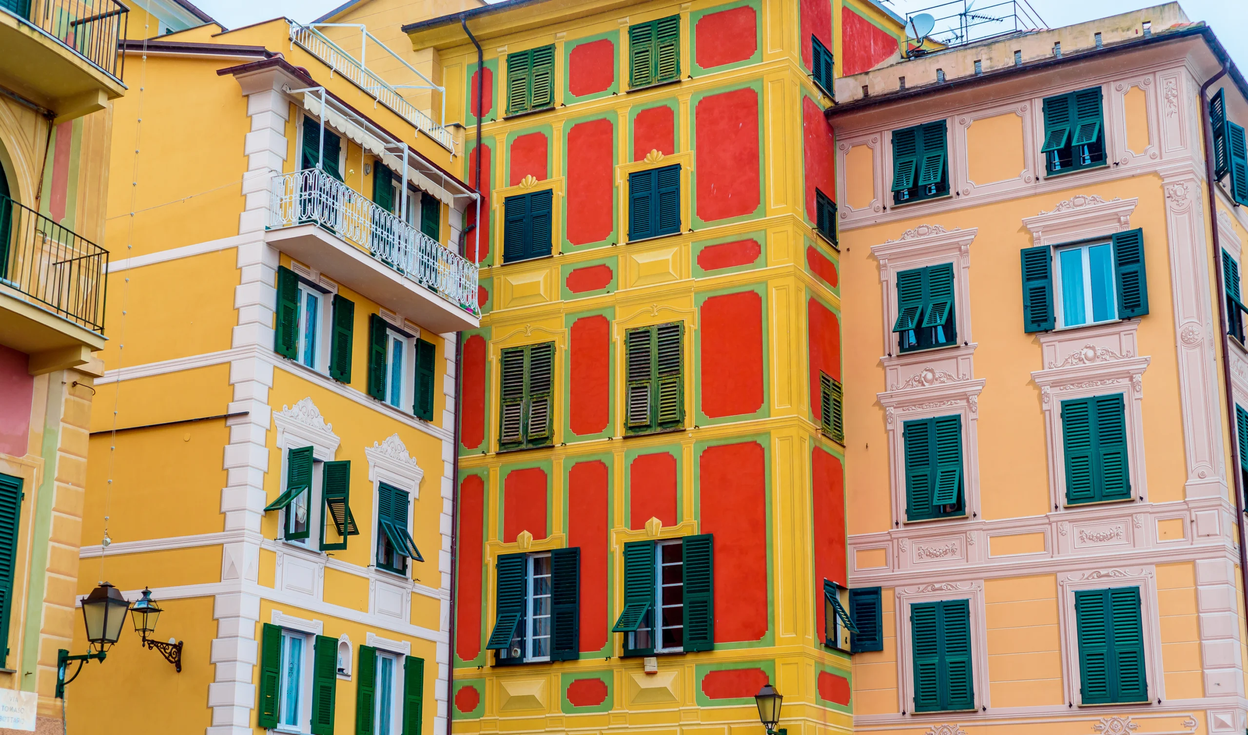 Fairytale architecture of Santa Margherita Ligure town, Santa Margarita di Portofino.