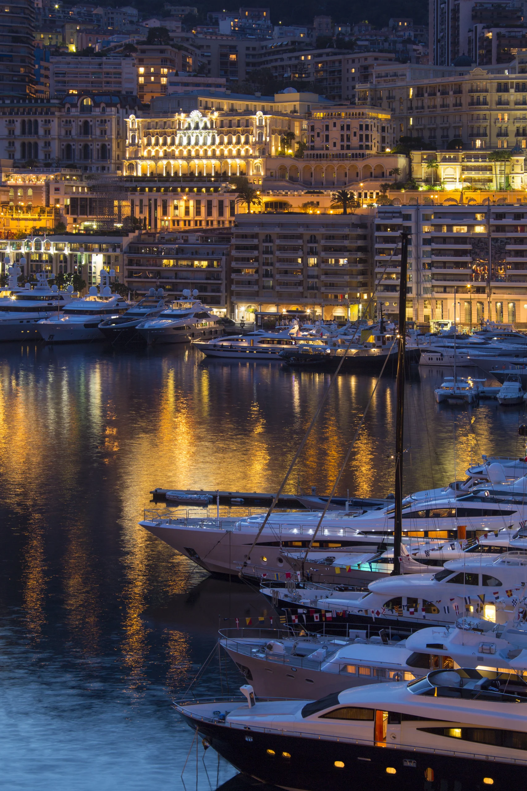The Port of Monaco in the Principality of Monaco, a sovereign city state, located on the French Riviera.