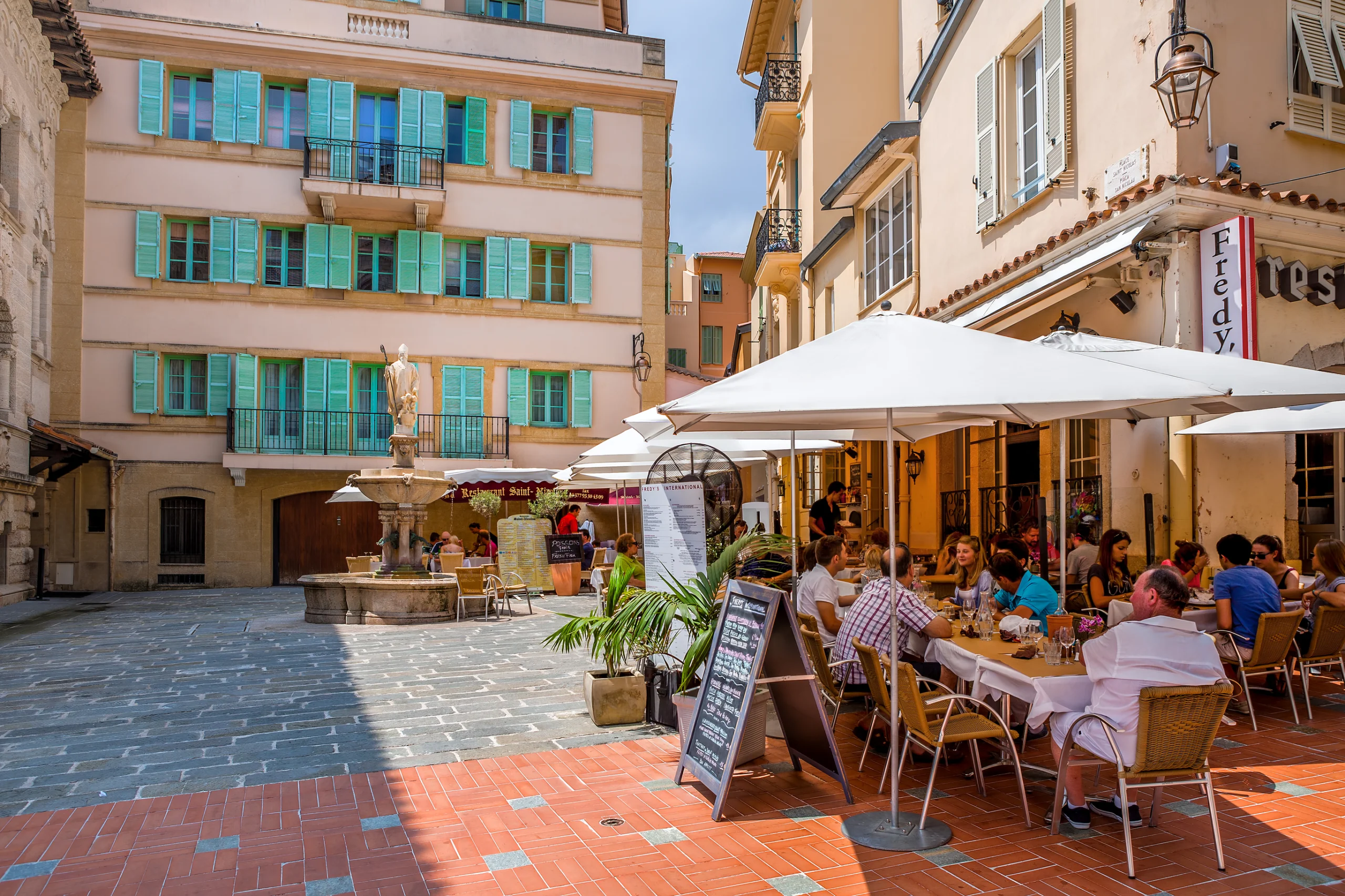 Restaurant on small square in Monaco-Ville.