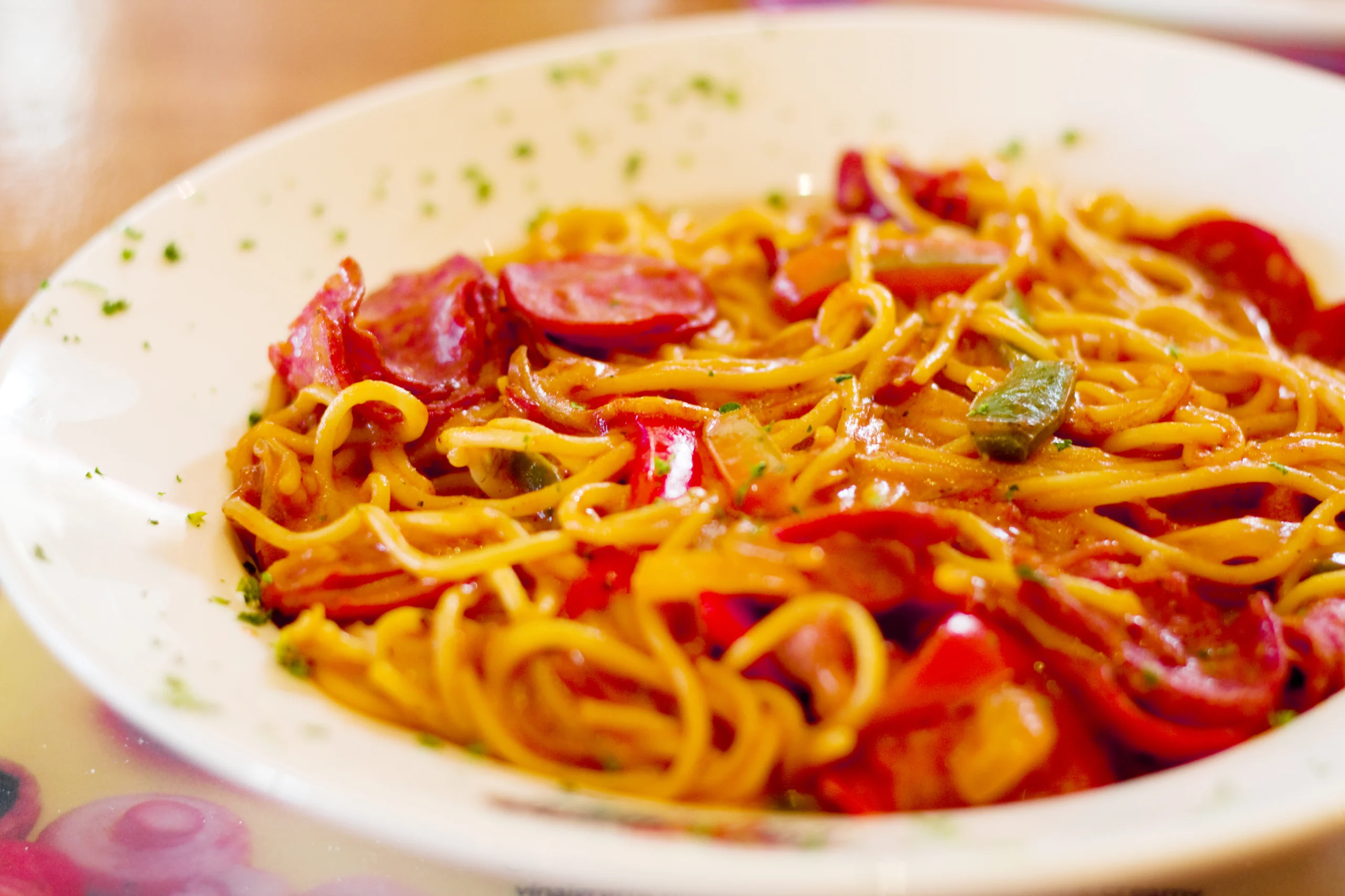 A plate of spaghetti bolognese, typical italian food.