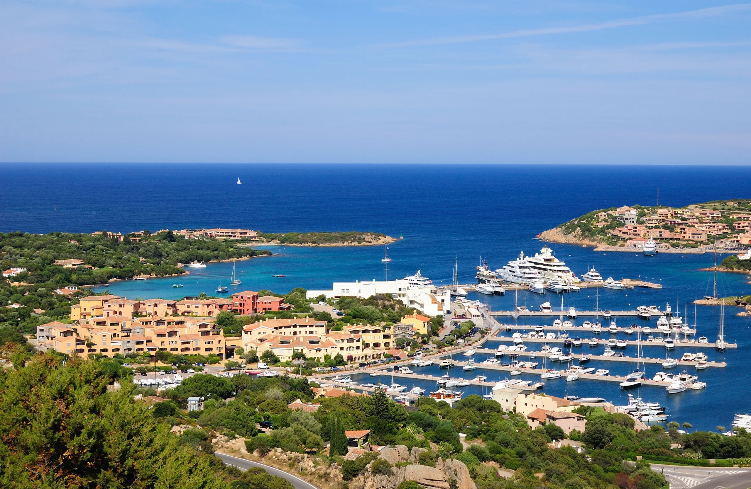 Aerial view to Porto Cervo Harbour.