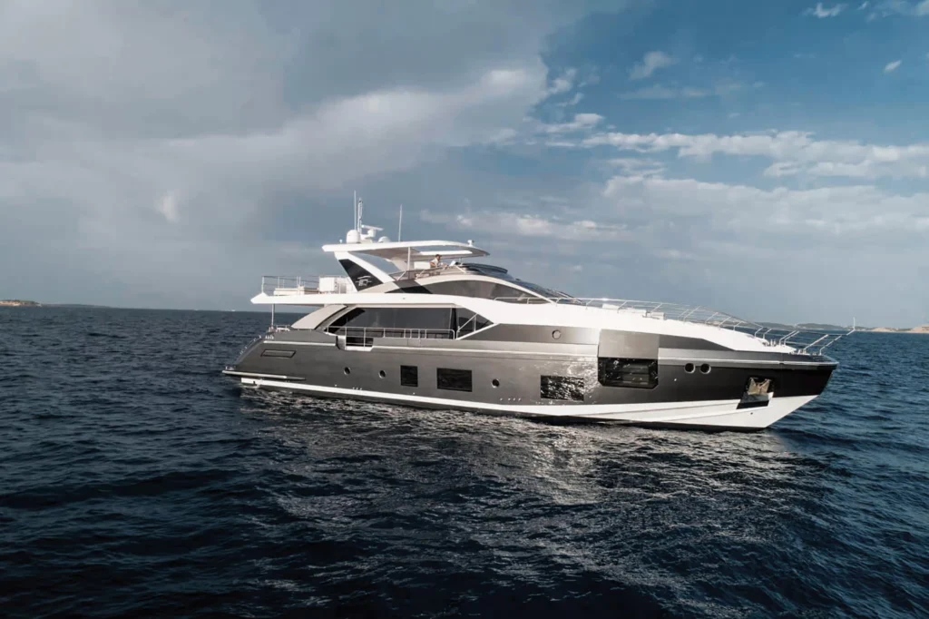 Azimut superyacht from the water