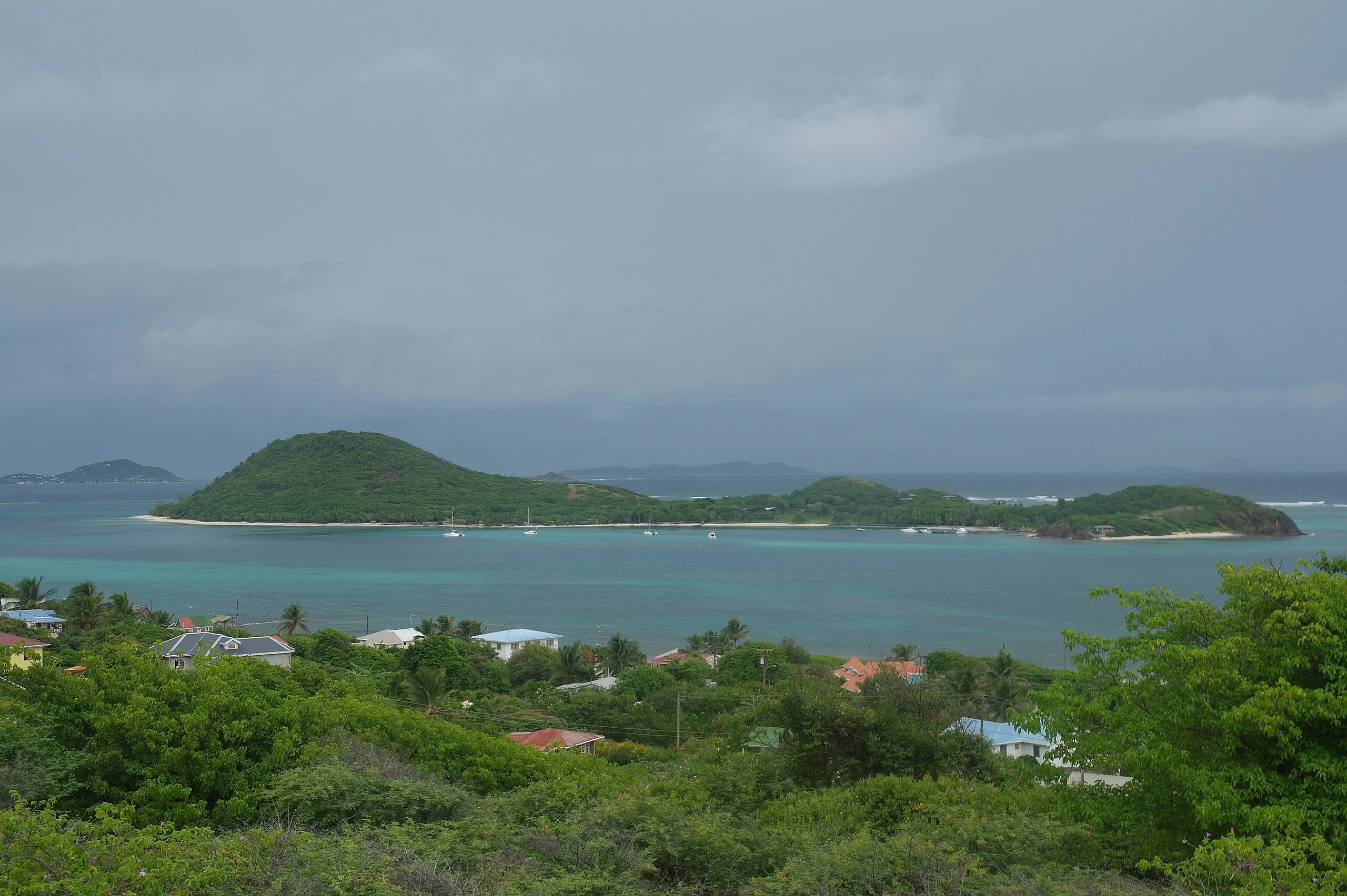 view of Petit Saint Vincent from Petite Martinique