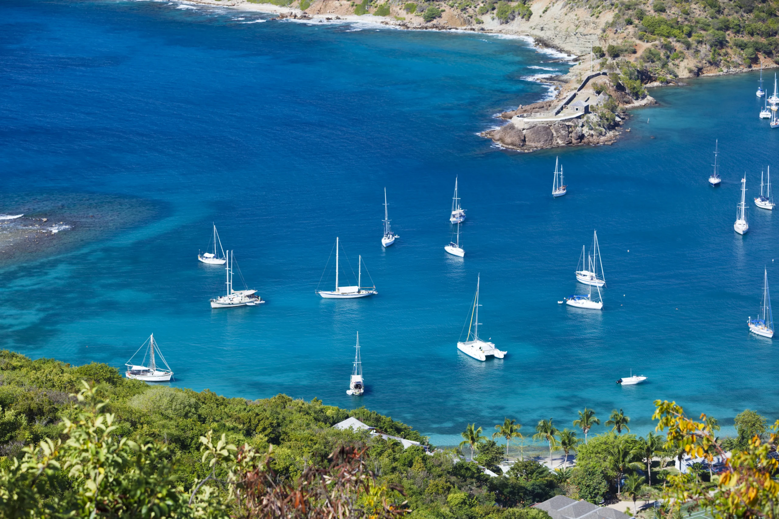 Sailboats At English Harbor In Antigua.