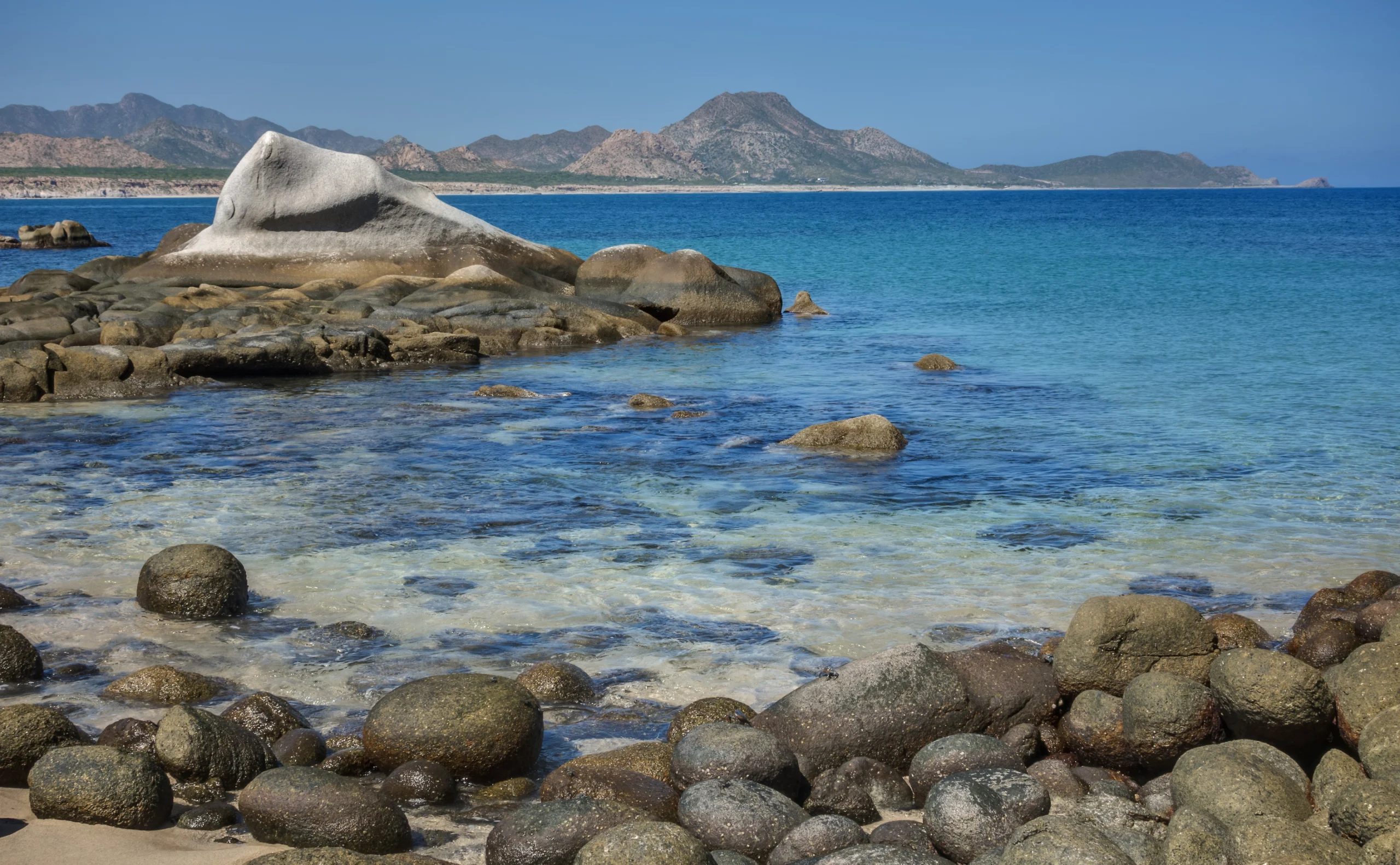 Rocky, Clear Shorleline of Cabo Pulmo on the Baja Peninsula.