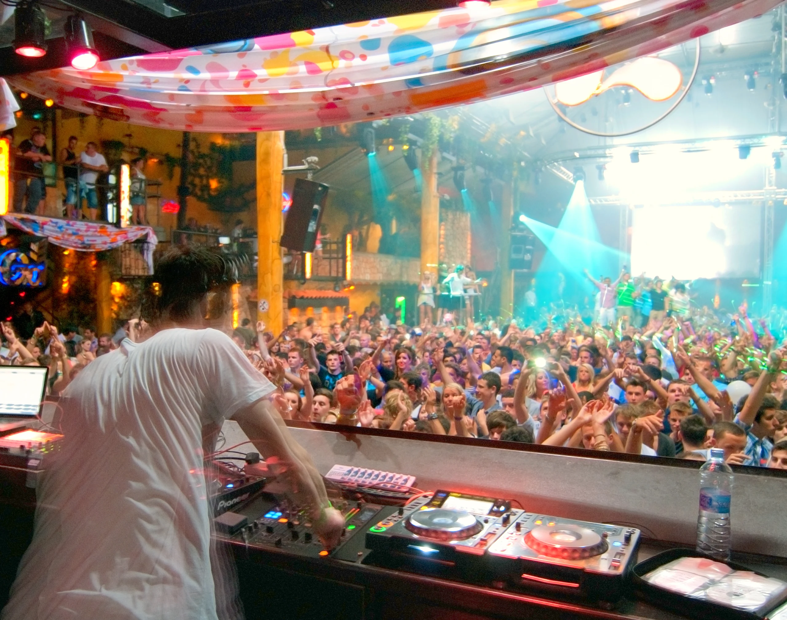 Party People dancing DJ Ibiza.