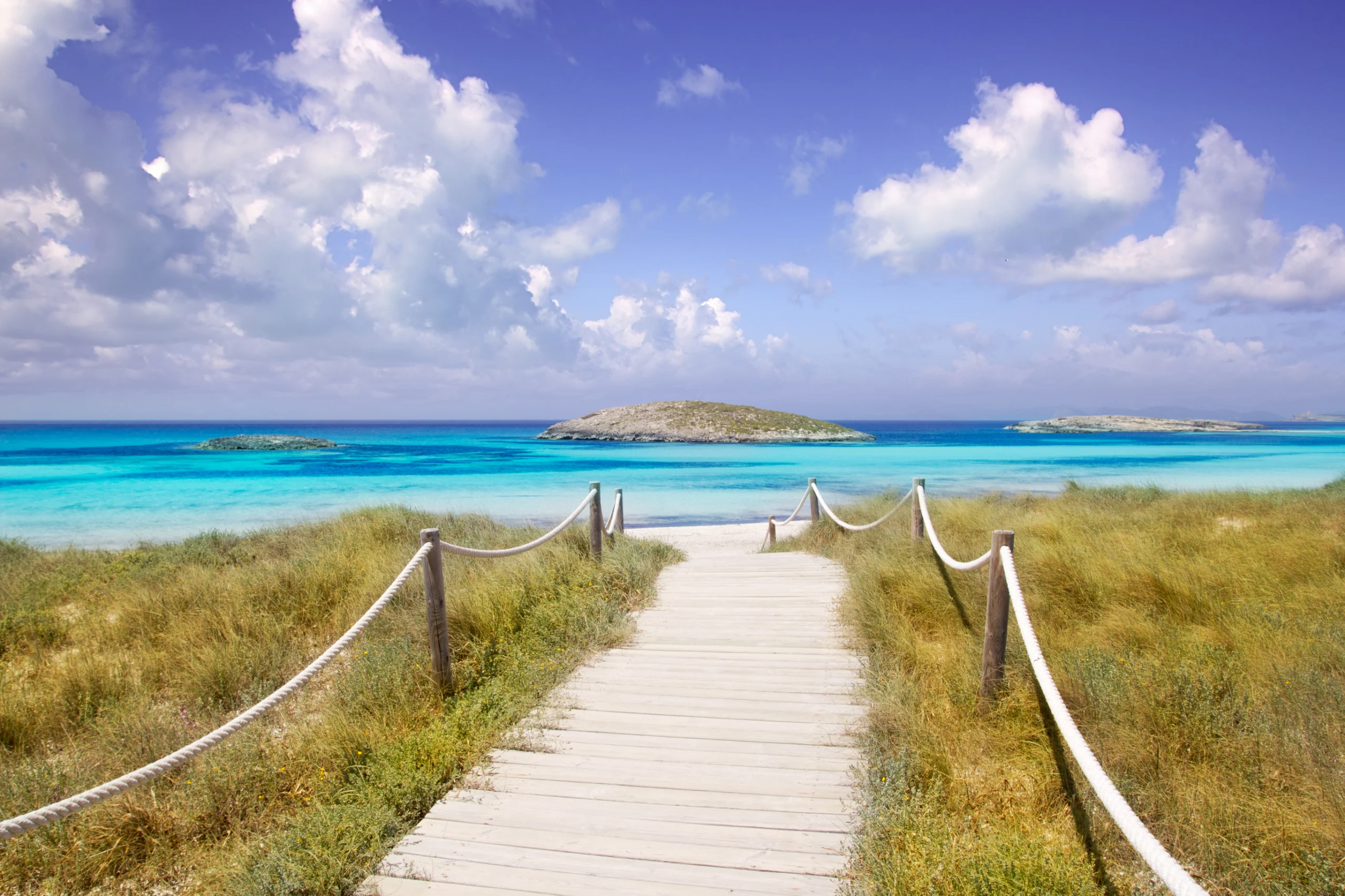 Beach way to Illetas paradise beach Formentera.