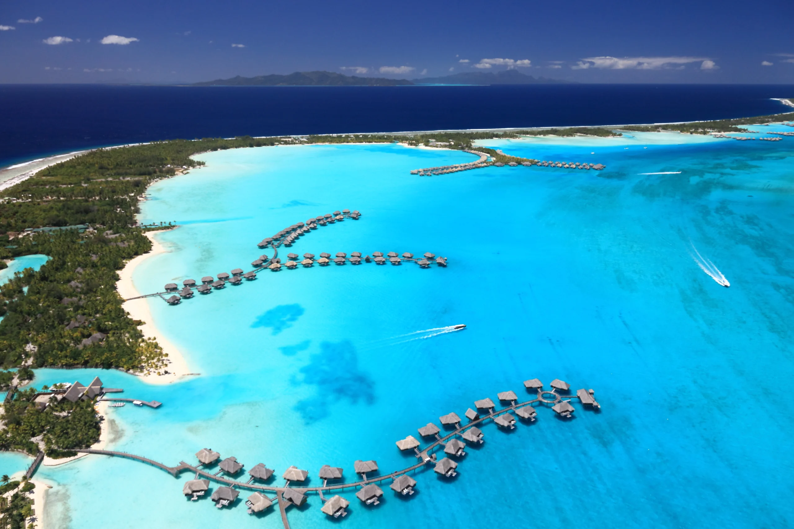 Bora Bora Lagoon, French Polynesia from above