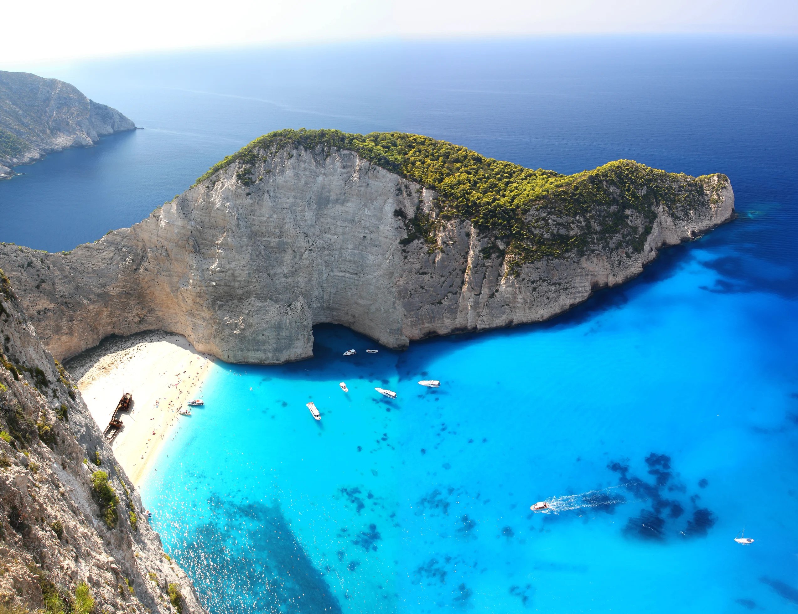 Famous Navagio Beach, Zakynthos, Greece.