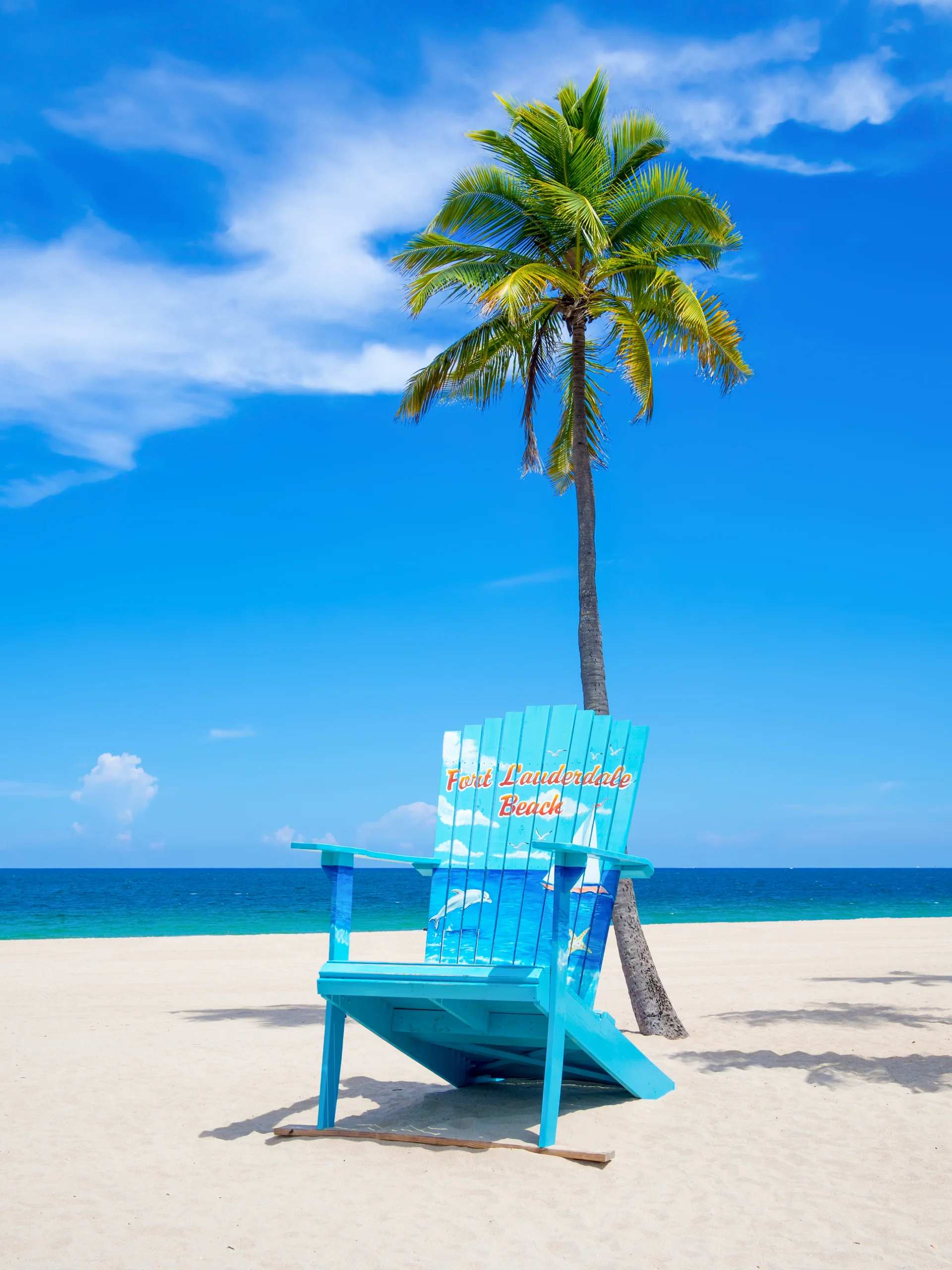 The beach at Fort Lauderdale in Florida on a beautiful sumer day.