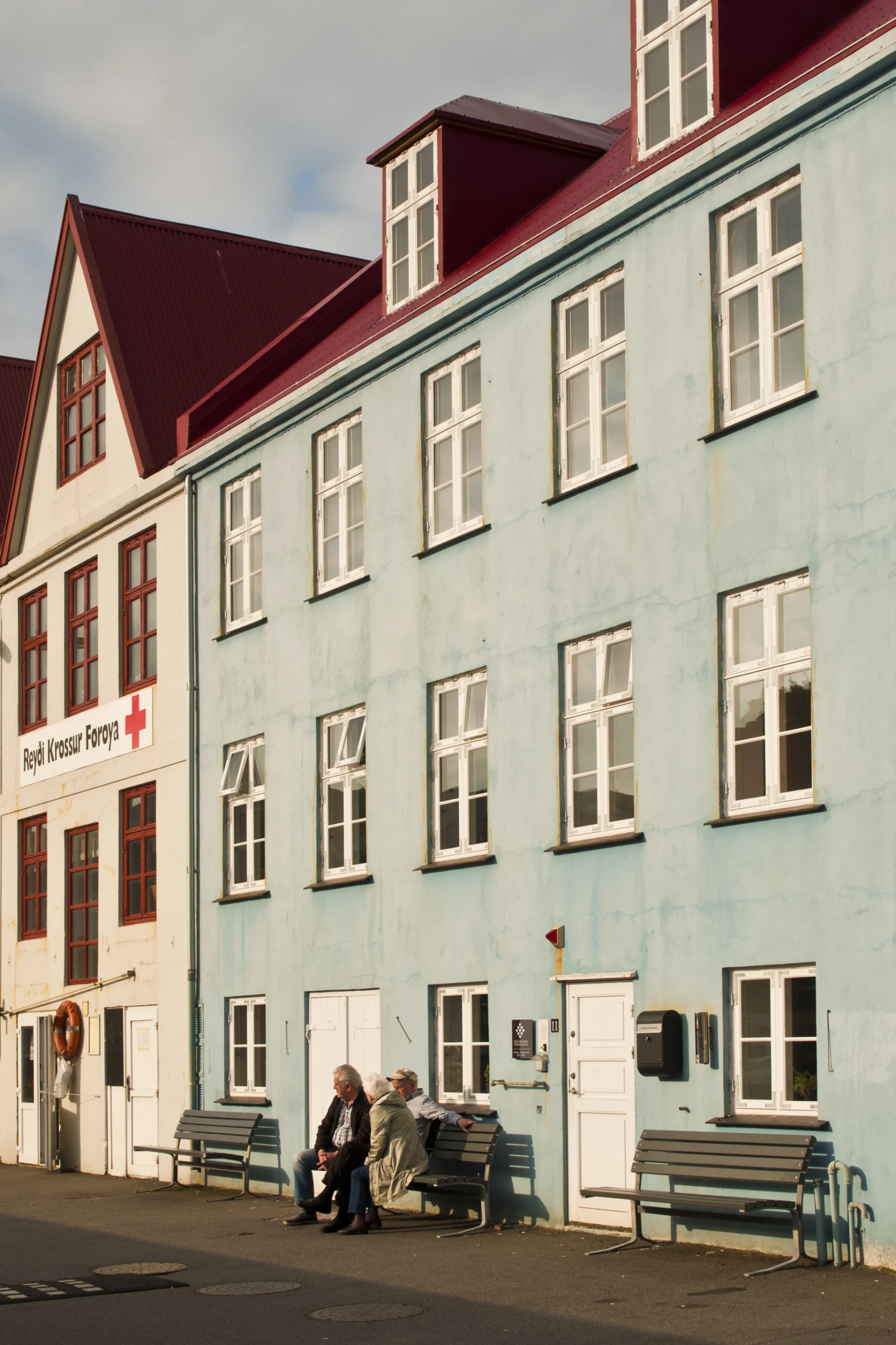 Colorful buildings in Faroe Islands capital old town.