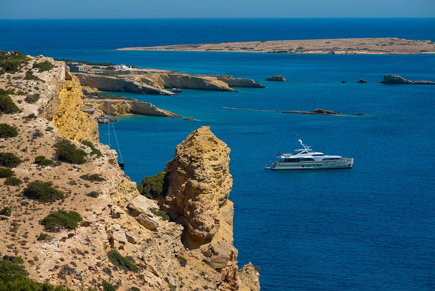 Yacht in Koufonisia Greece.