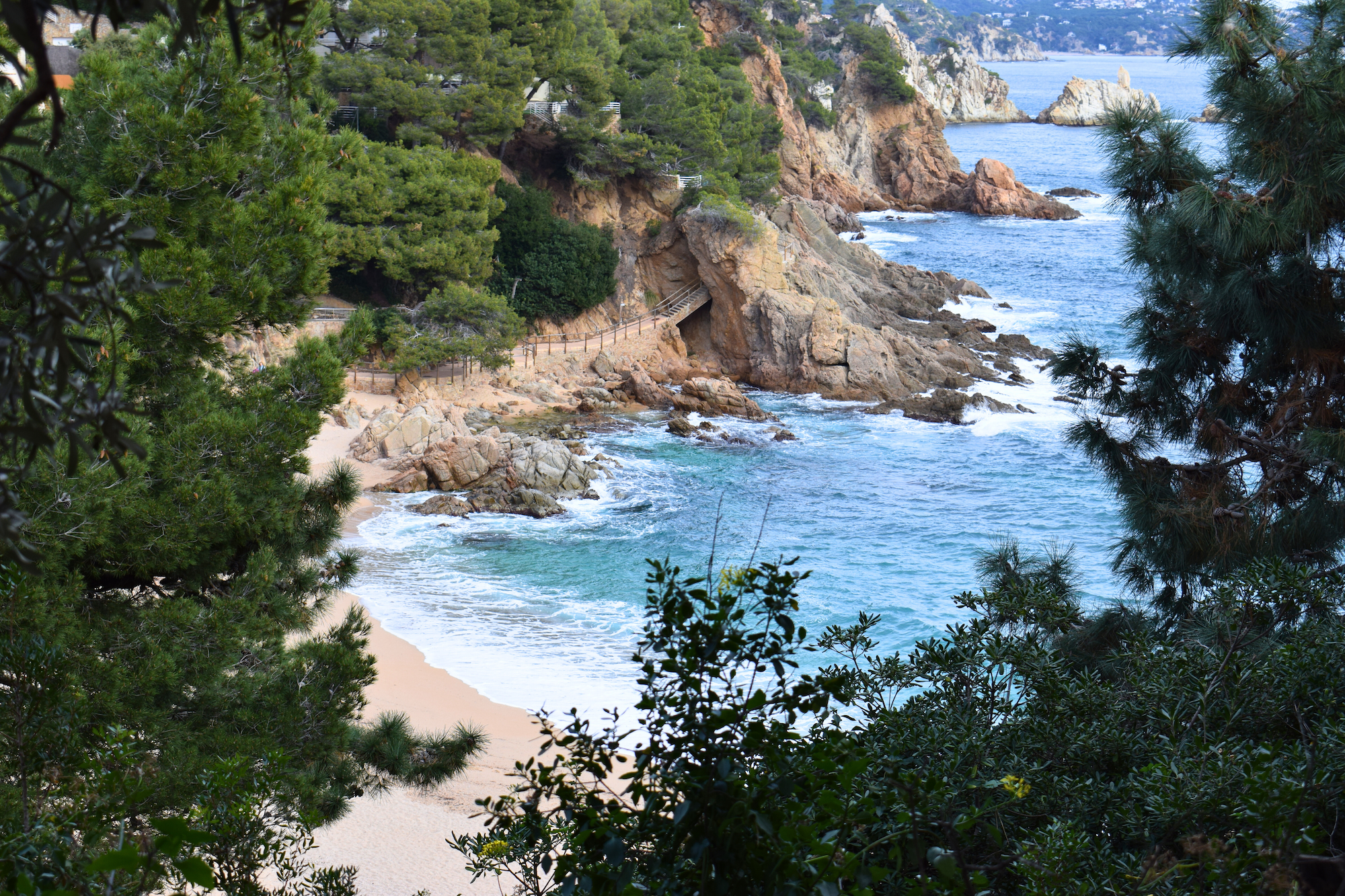 aerial of the water at Cala de Sant Françesc