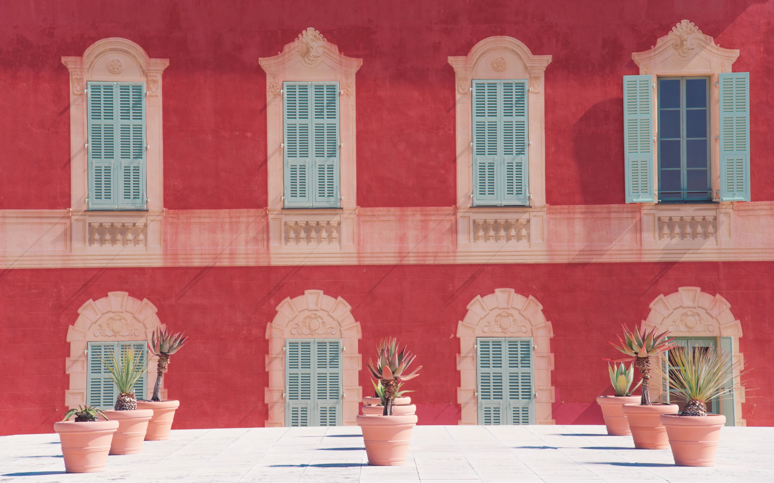 Facade of the Matisse museum, Nice, France.