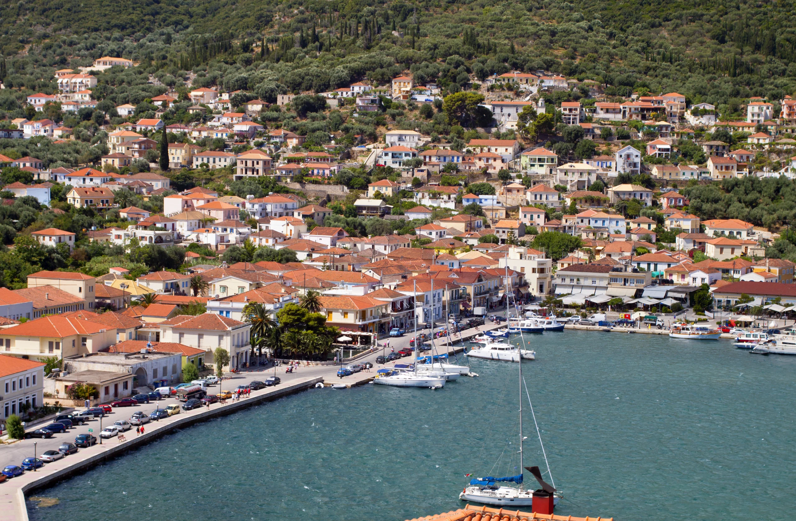 Vathi bay at Ithaki island in Greece