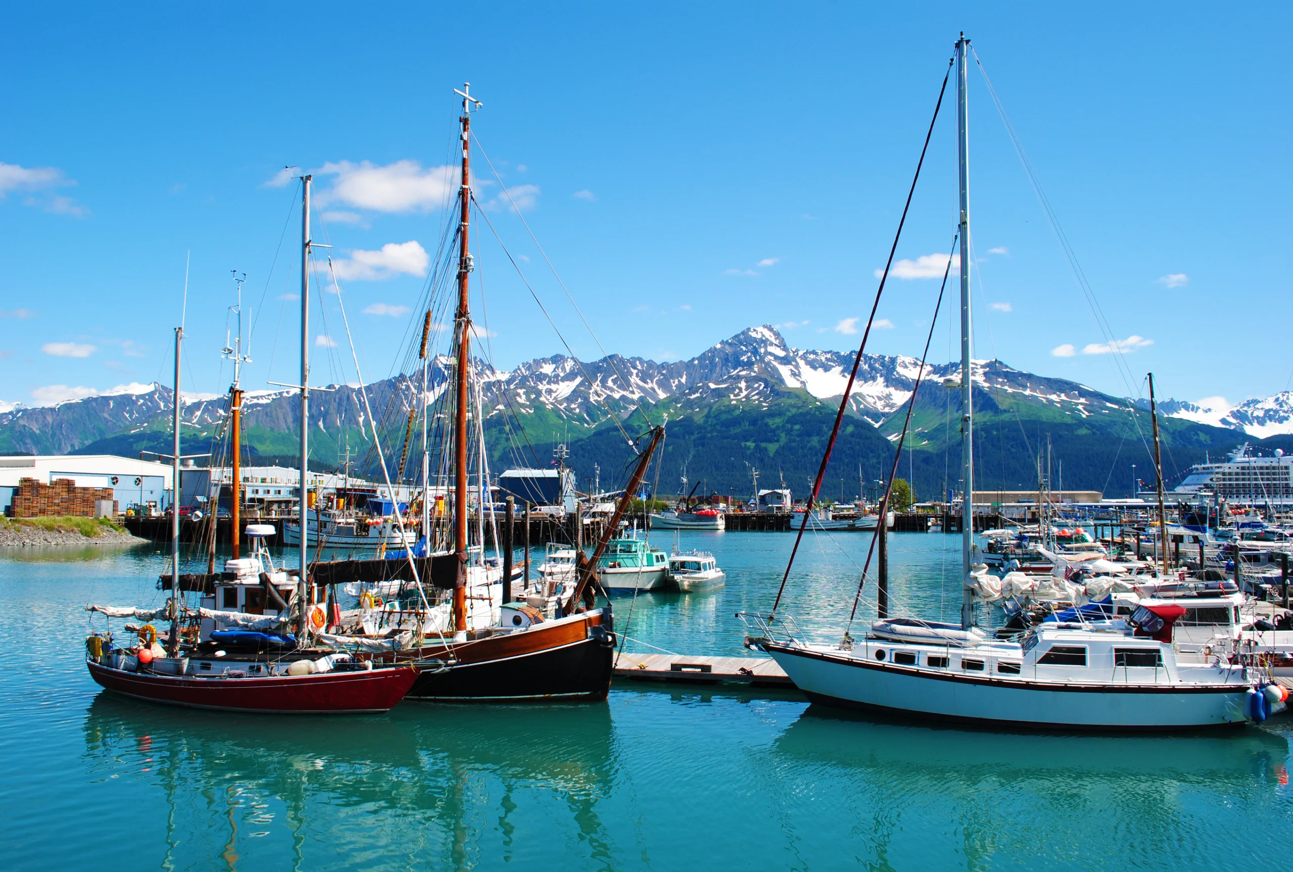 Beautiful harbour in Seward, Alaska.