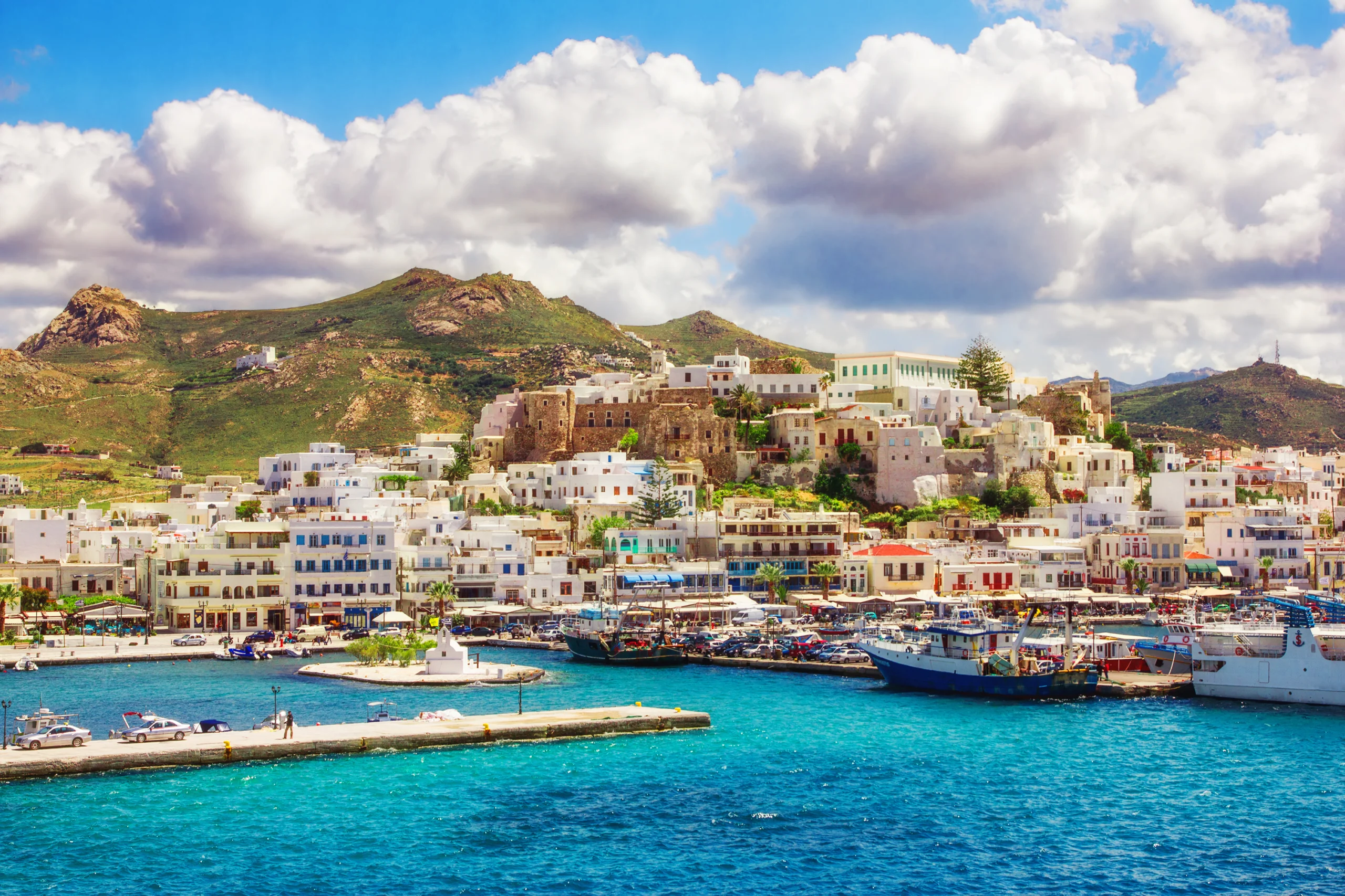Port on the island of Naxos, Greece