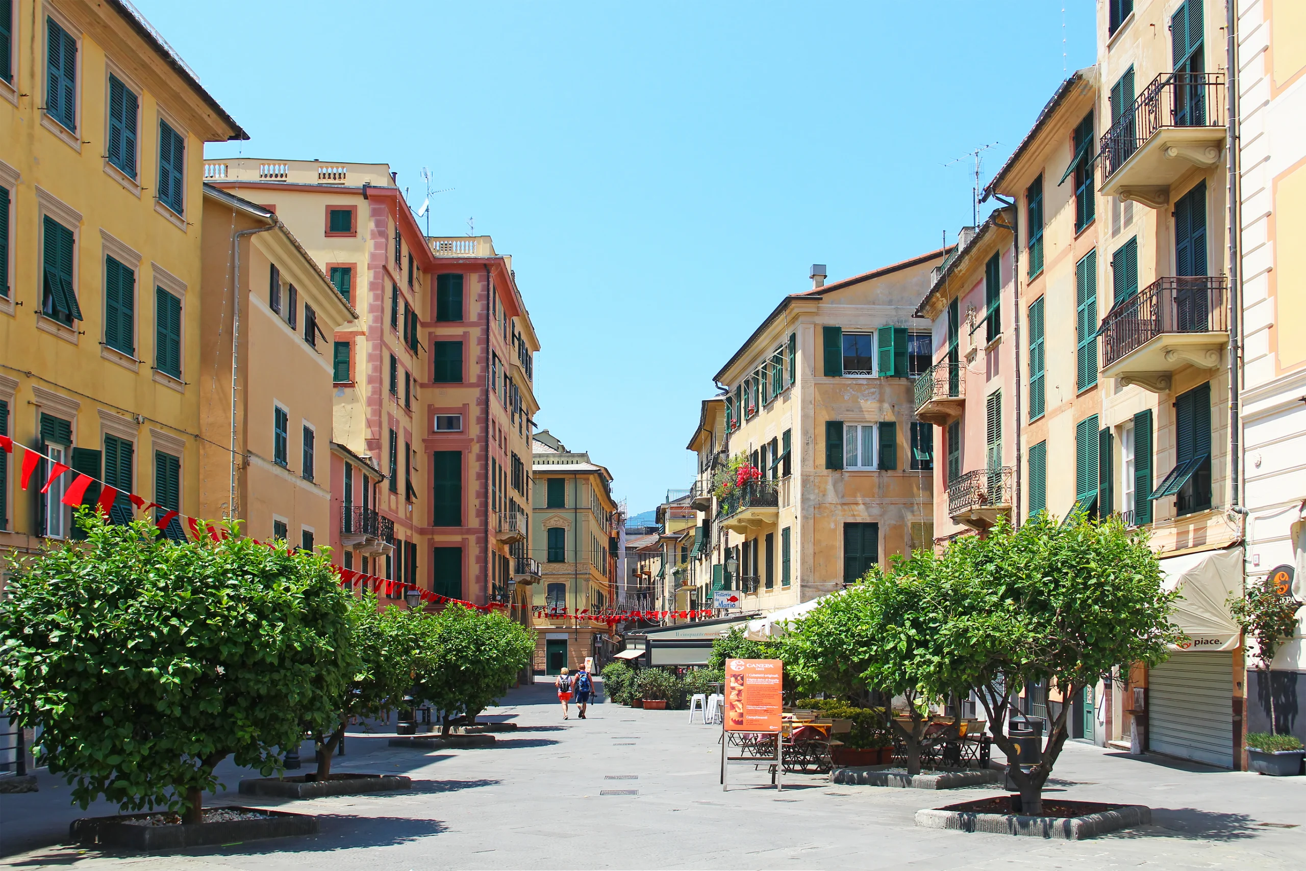 Old town of Rapallo resort in Genoa province on the Ligurian sea coast