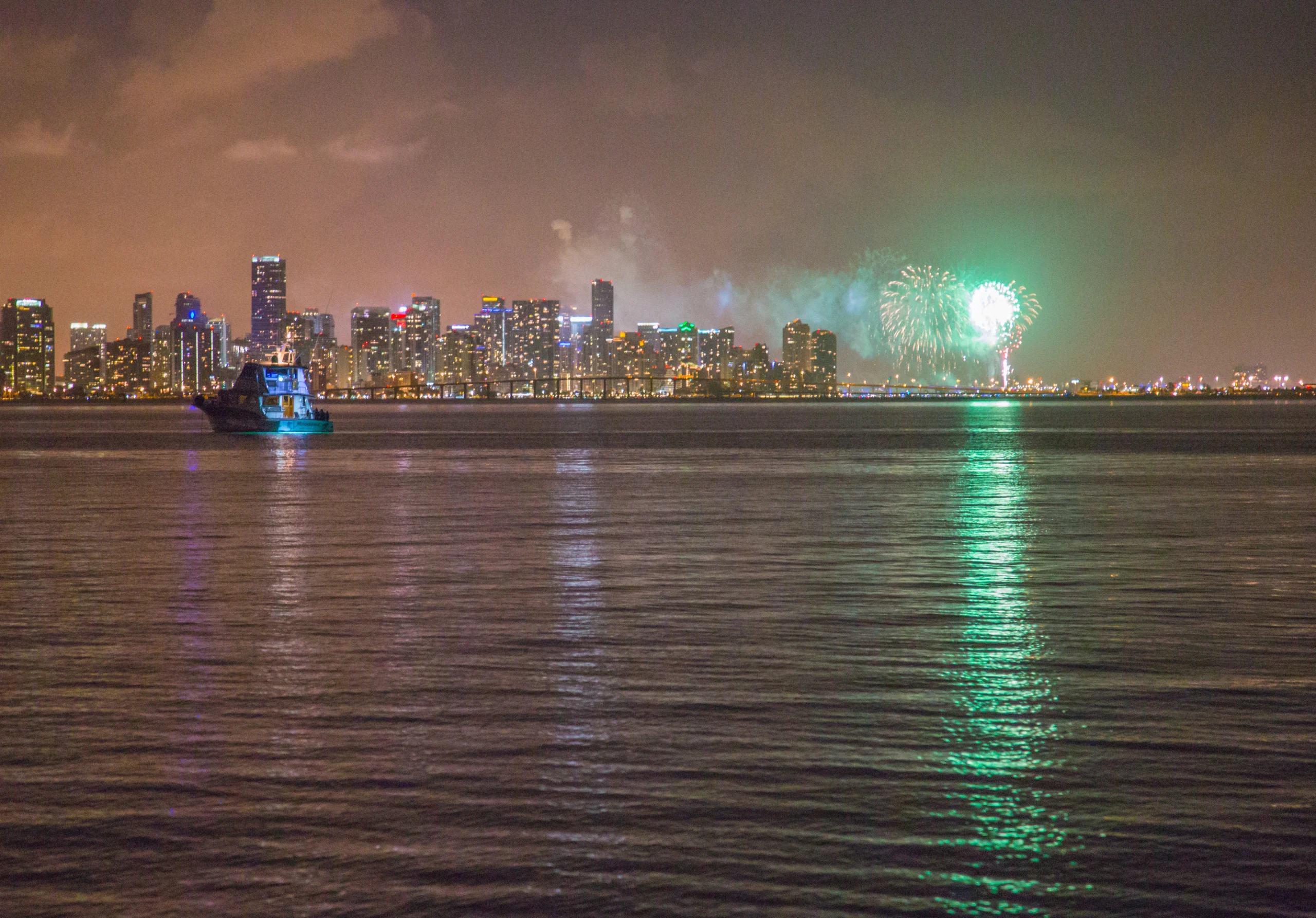 Fireworks and the Miami Skyline for New Year's Eve