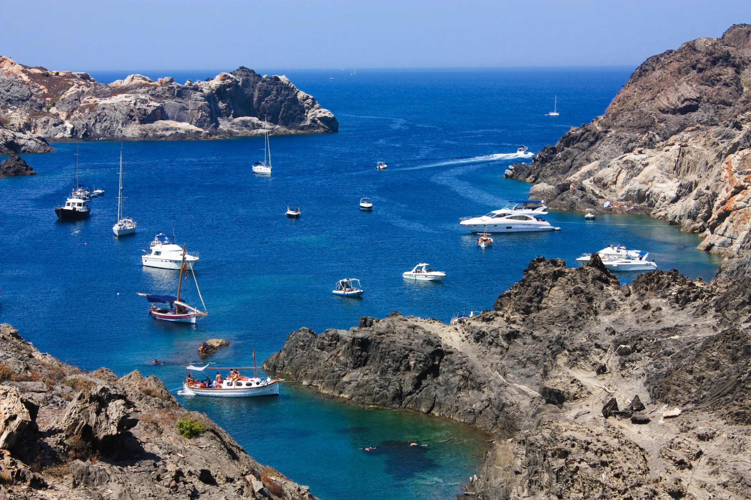 Boats at Cap de Creus, Girona, Costa Brava, Spain