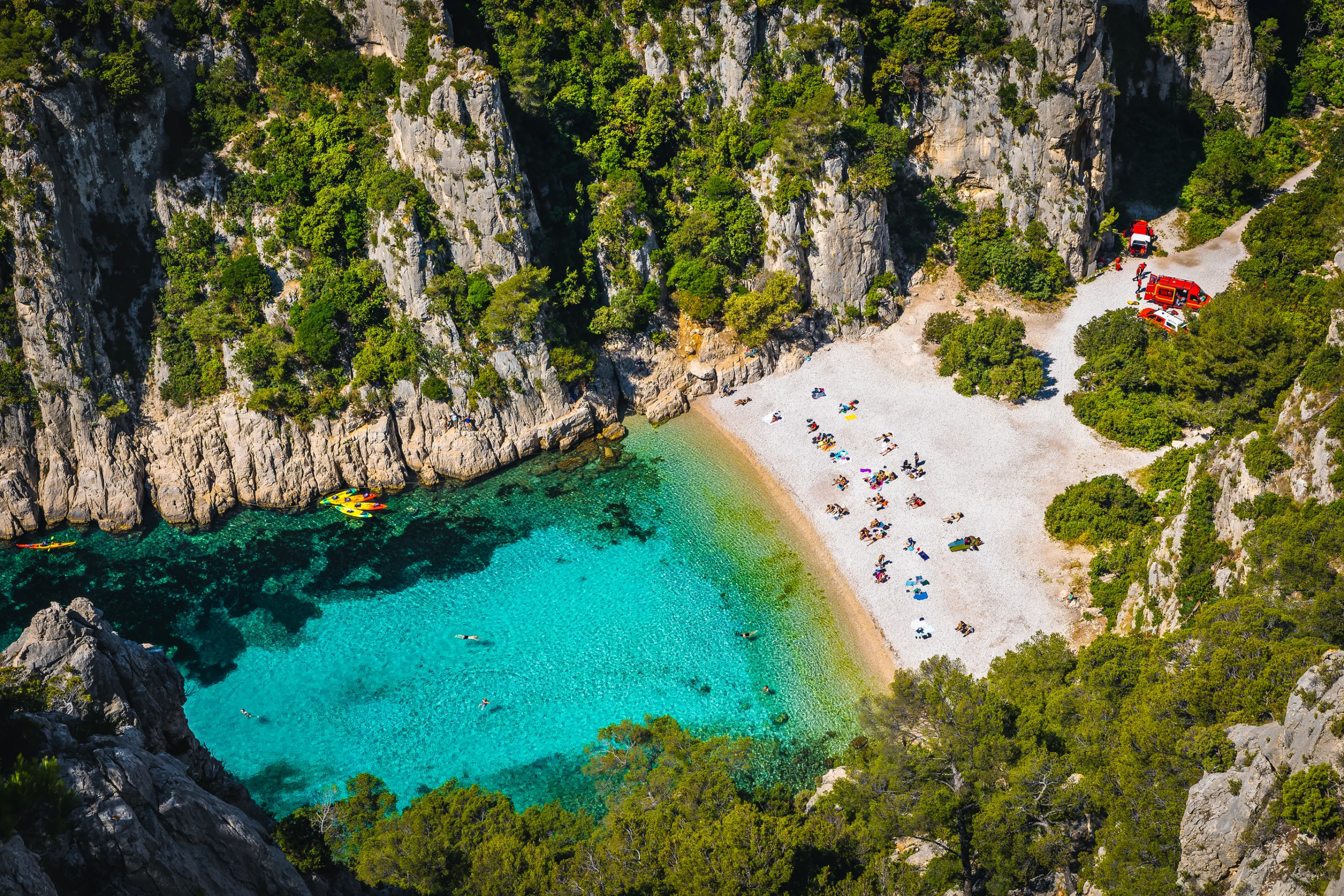 Famous Calanque d en Vau bay view, Cassis, Marseille, France