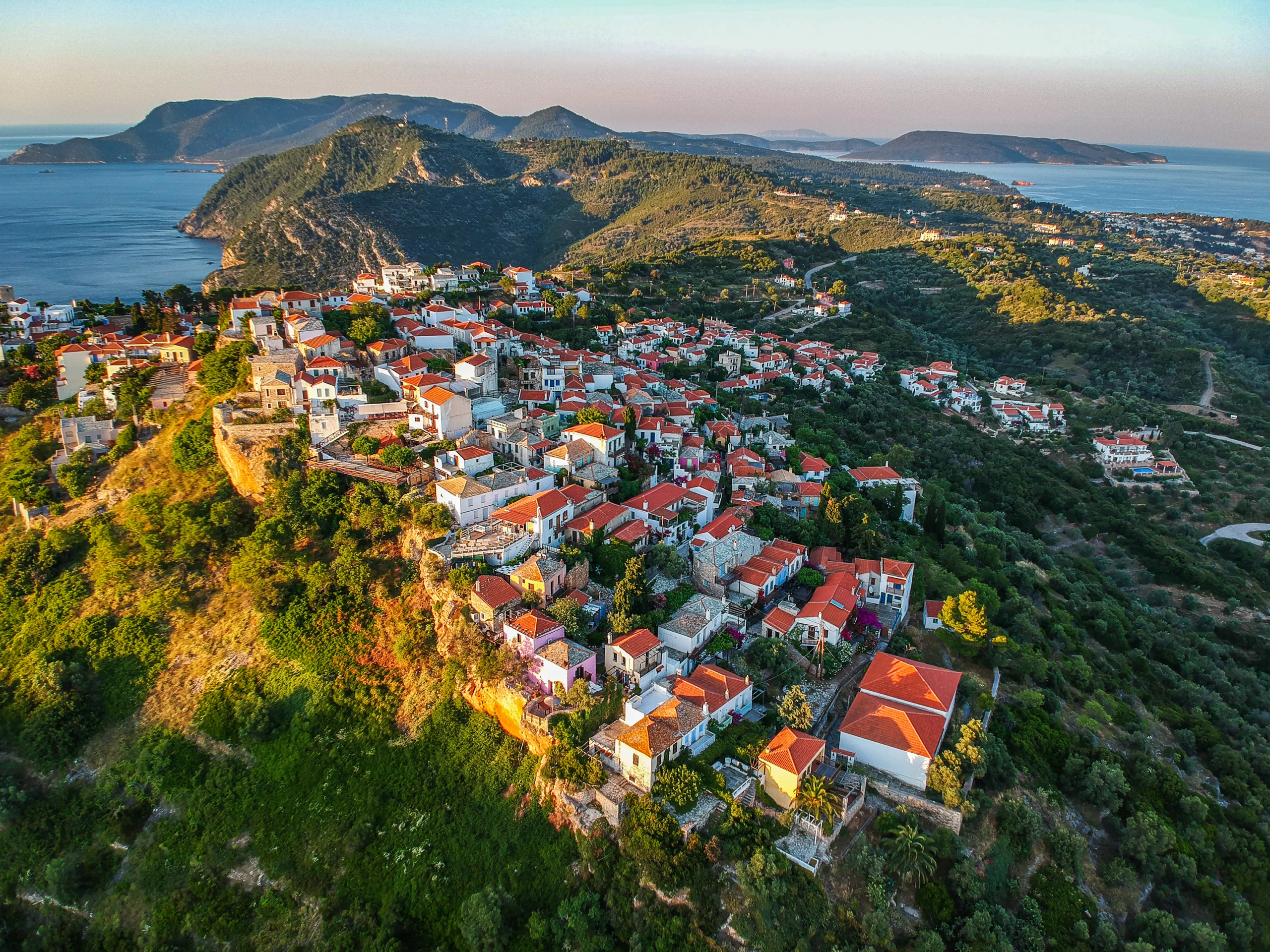 Chora the beautiful old Village of Alonnisos island, Sporades, Magnesia, Greece