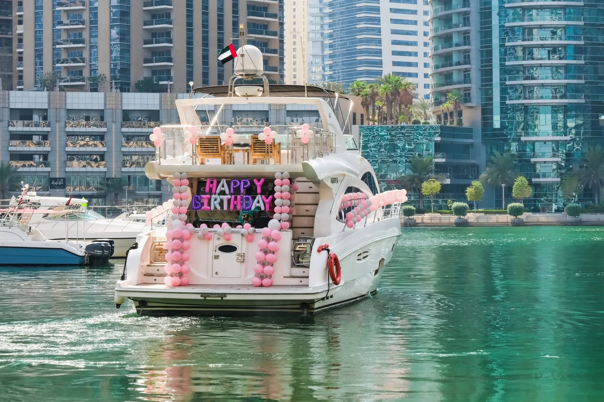 Birthday party event on luxury yacht