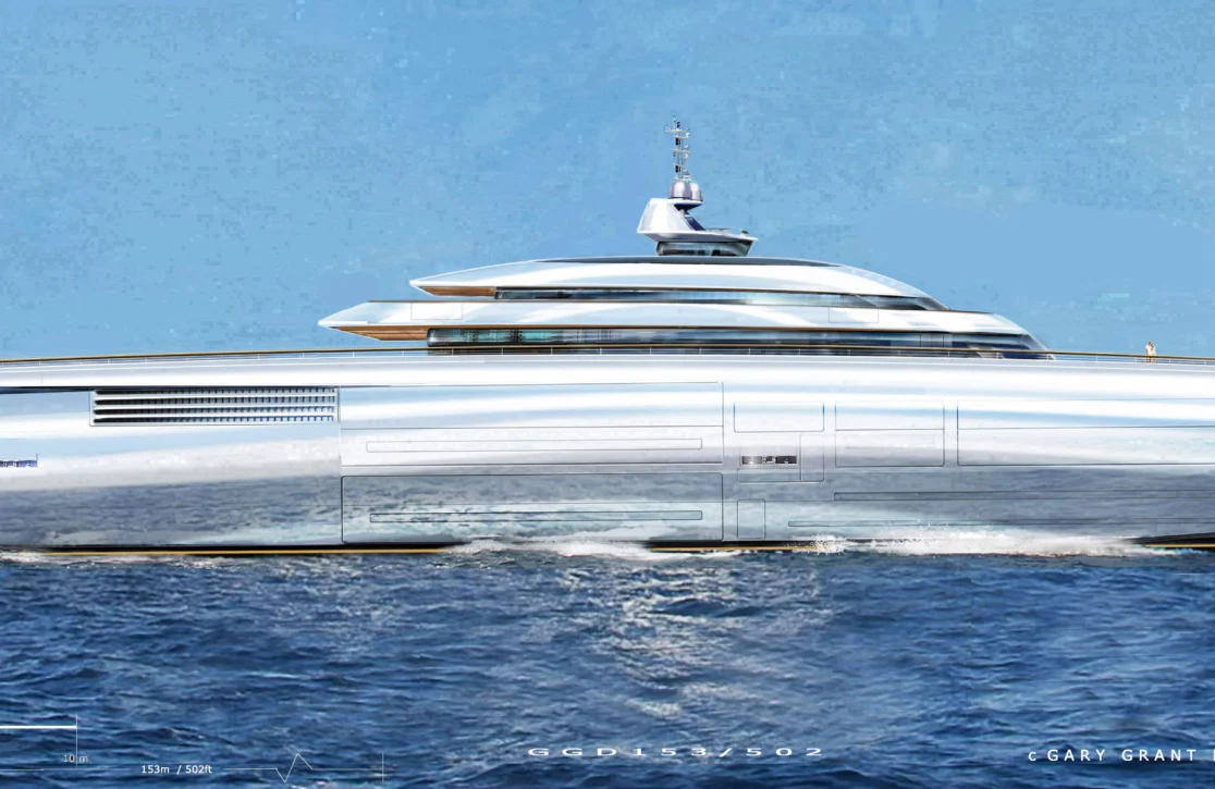 This 502-Foot Hybrid Yacht Concept From Gary Grant Aims To Hit 50 Knots