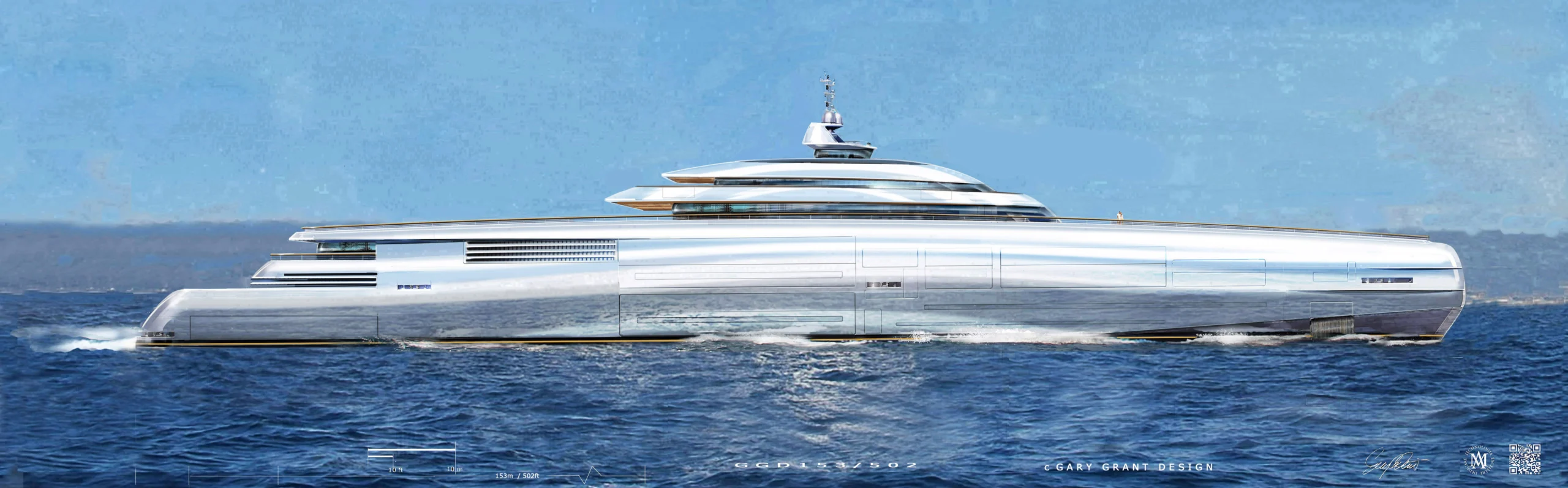 This 502-Foot Hybrid Yacht Concept From Gary Grant Aims To Hit 50 Knots