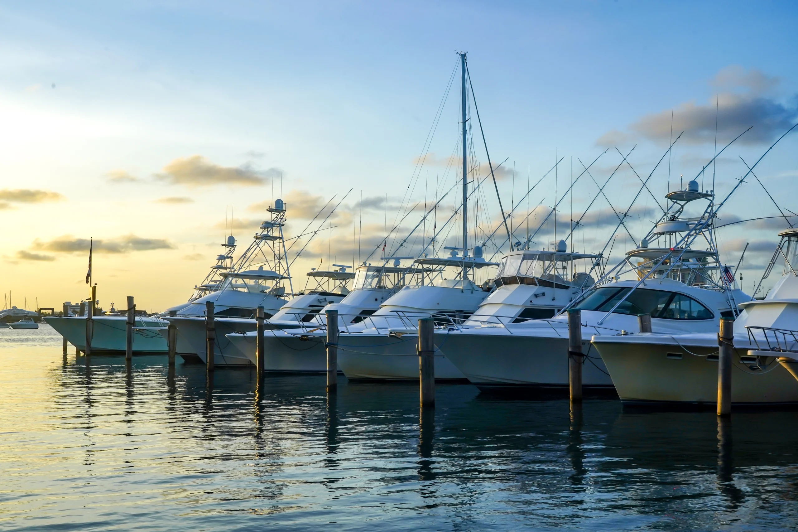 Sailboats and yachts at Sailfish Marina in Florida