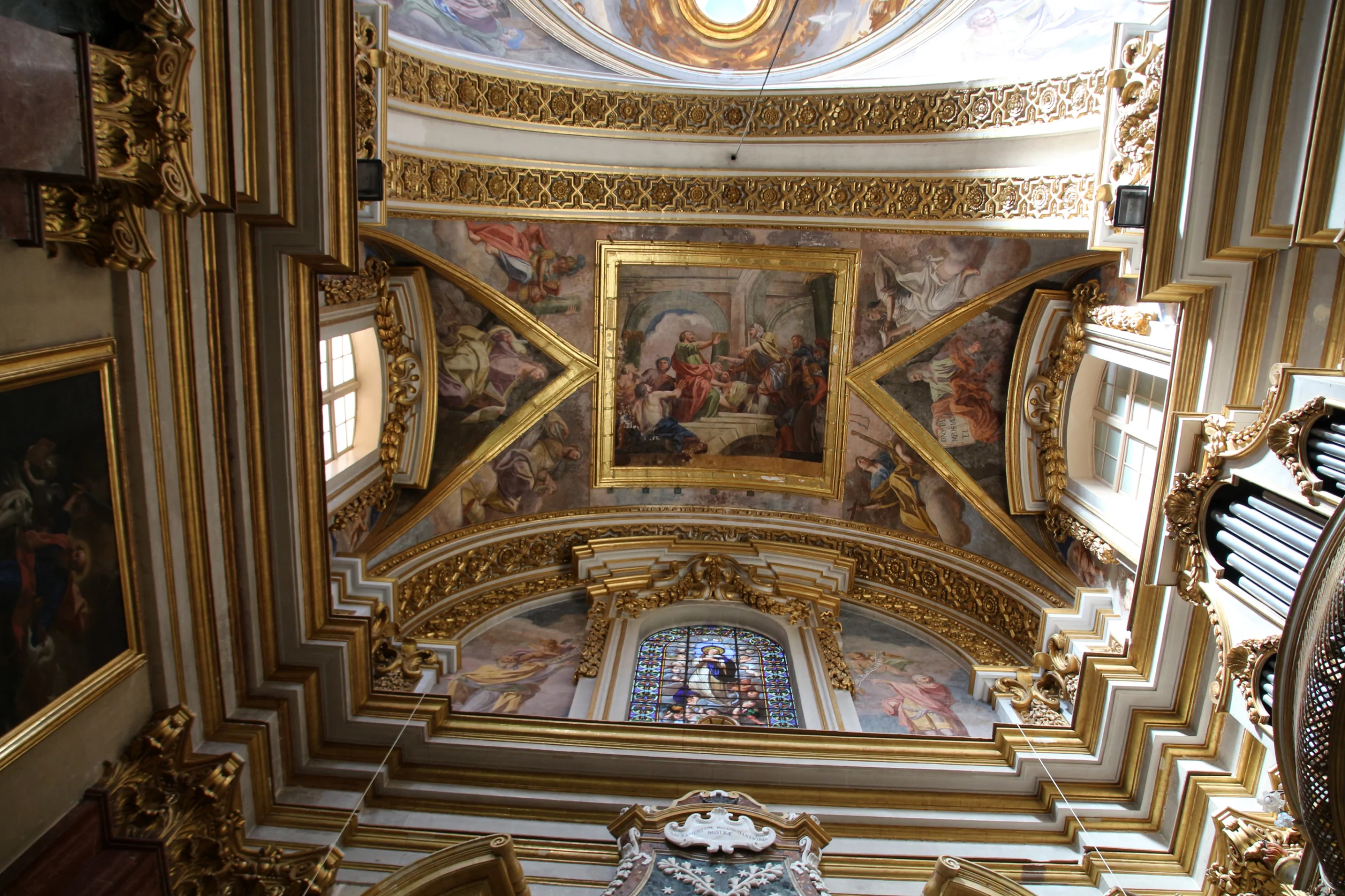 Interior of the St. Paul`s Cathedral, Mdina, Malta