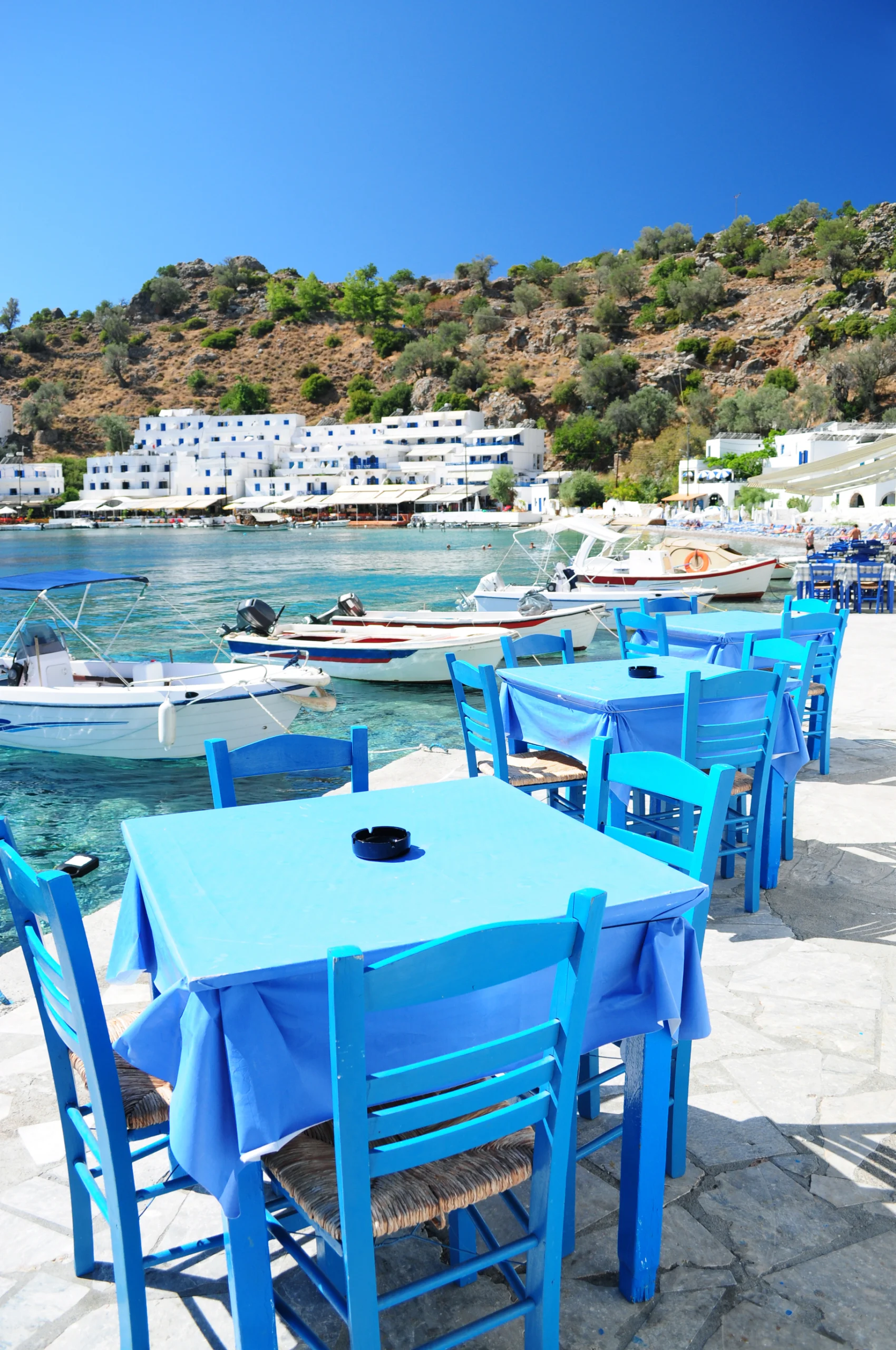 Greek tavern in Loutro, Crete