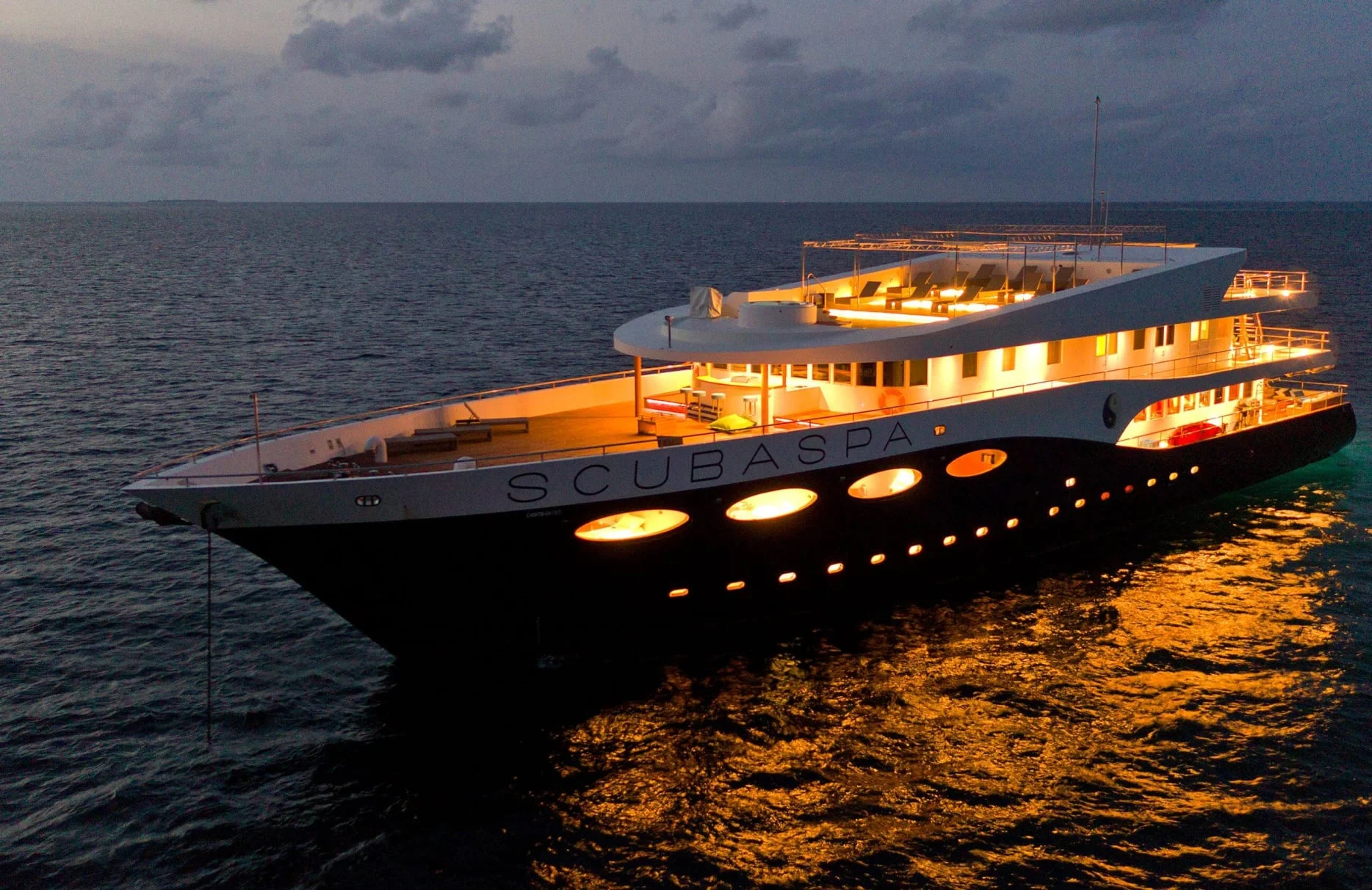 The Custom Scubaspa superyacht.