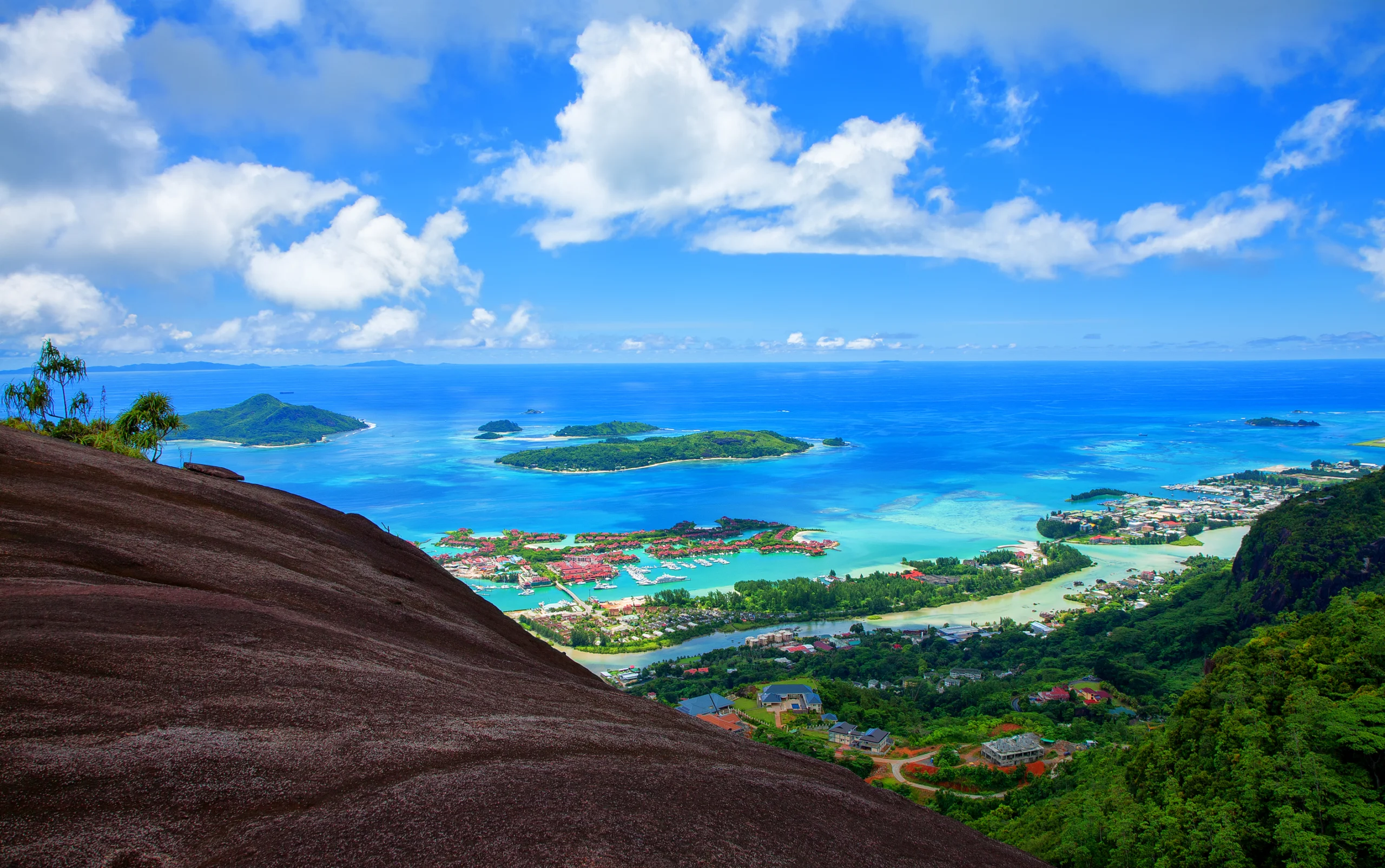Island Mahe with Sainte Anne Marine National Park, Republic of Seychelles, Africa. 