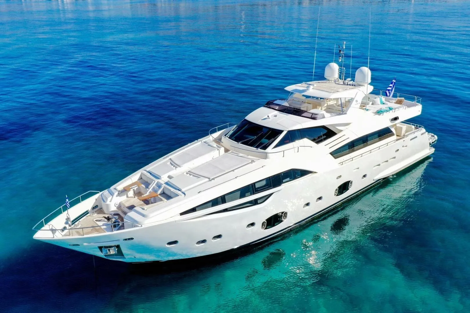 The Custom Line Infinitas large yacht.